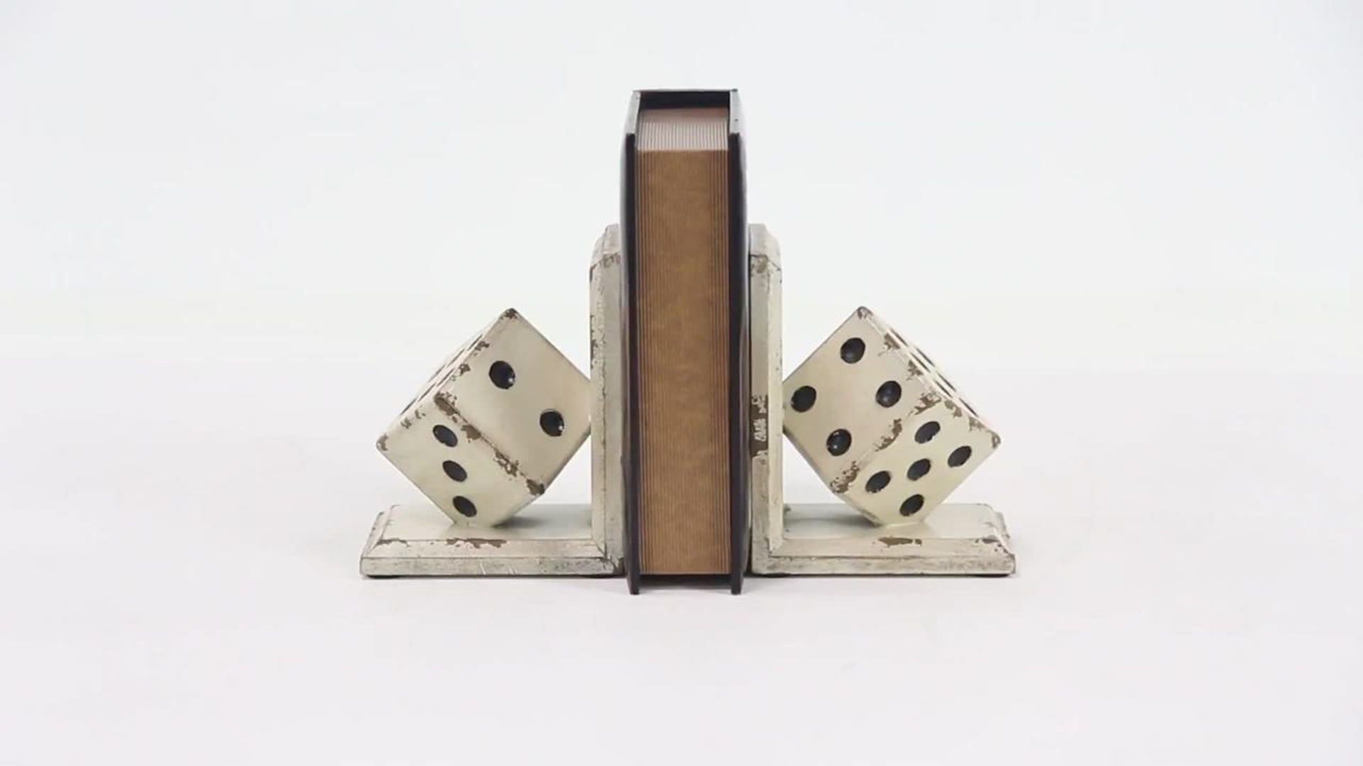 Wood Dice Bookends, Set of 2, Black