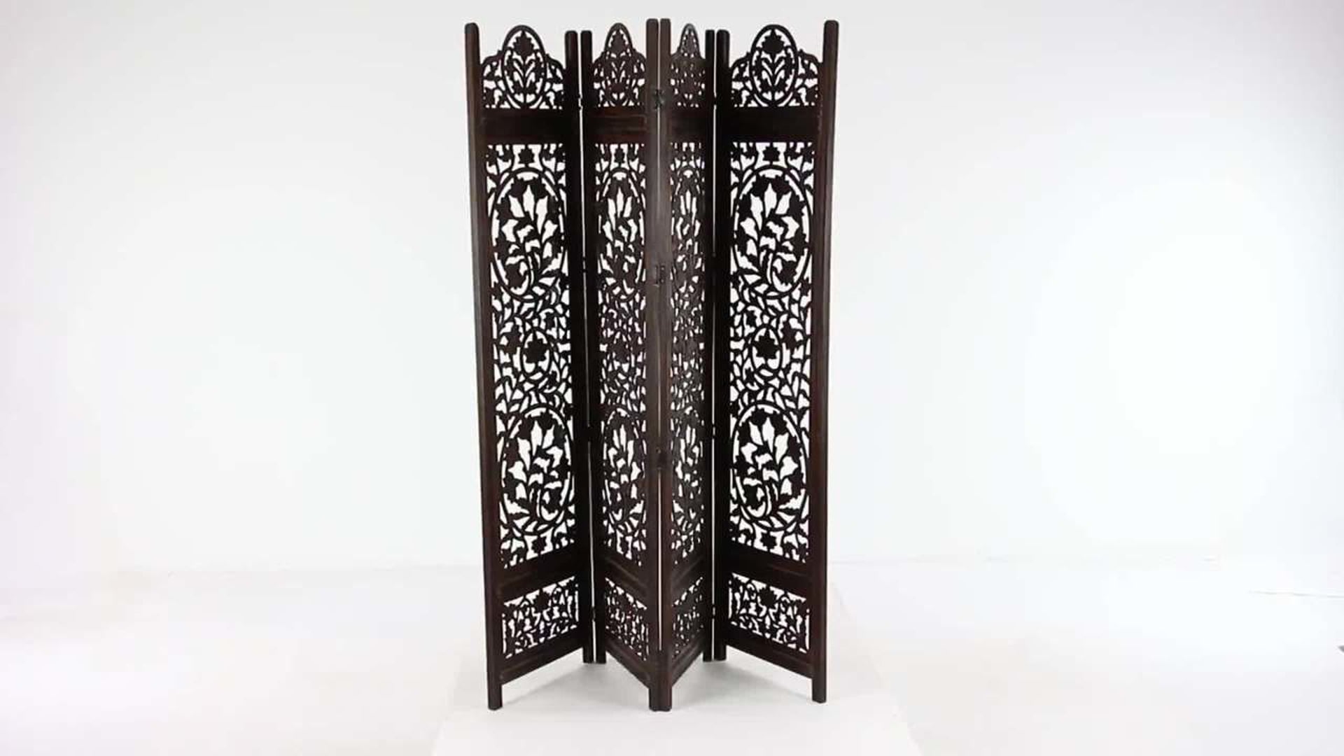 Traditional Black Wood Room Divider Screen 14276 Traditional