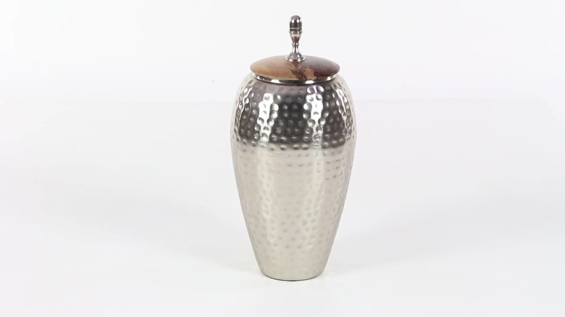 Contemporary Silver Metal Decorative Jars 37529