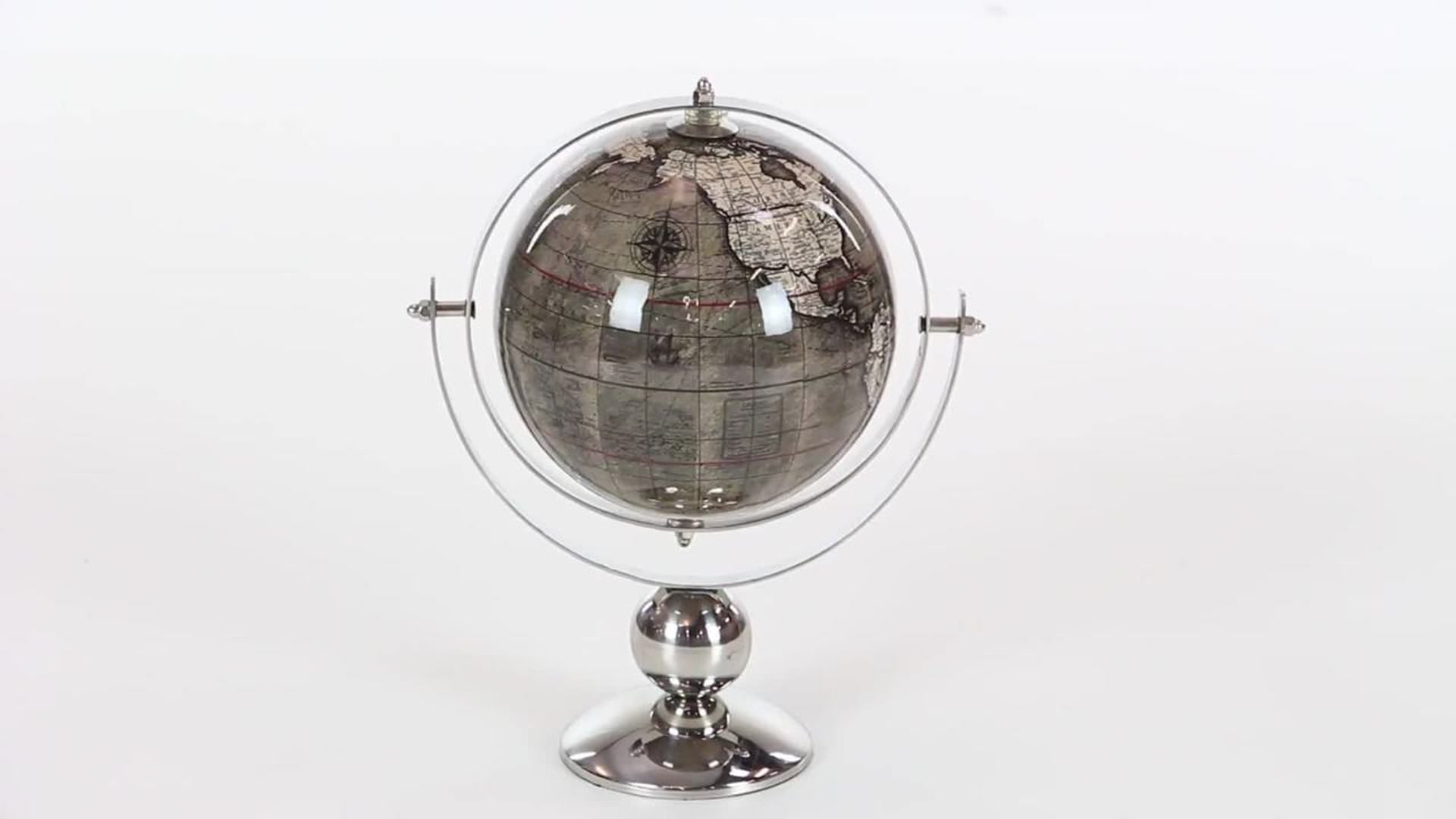 Traditional Gray Stainless Steel Metal Globe 43486