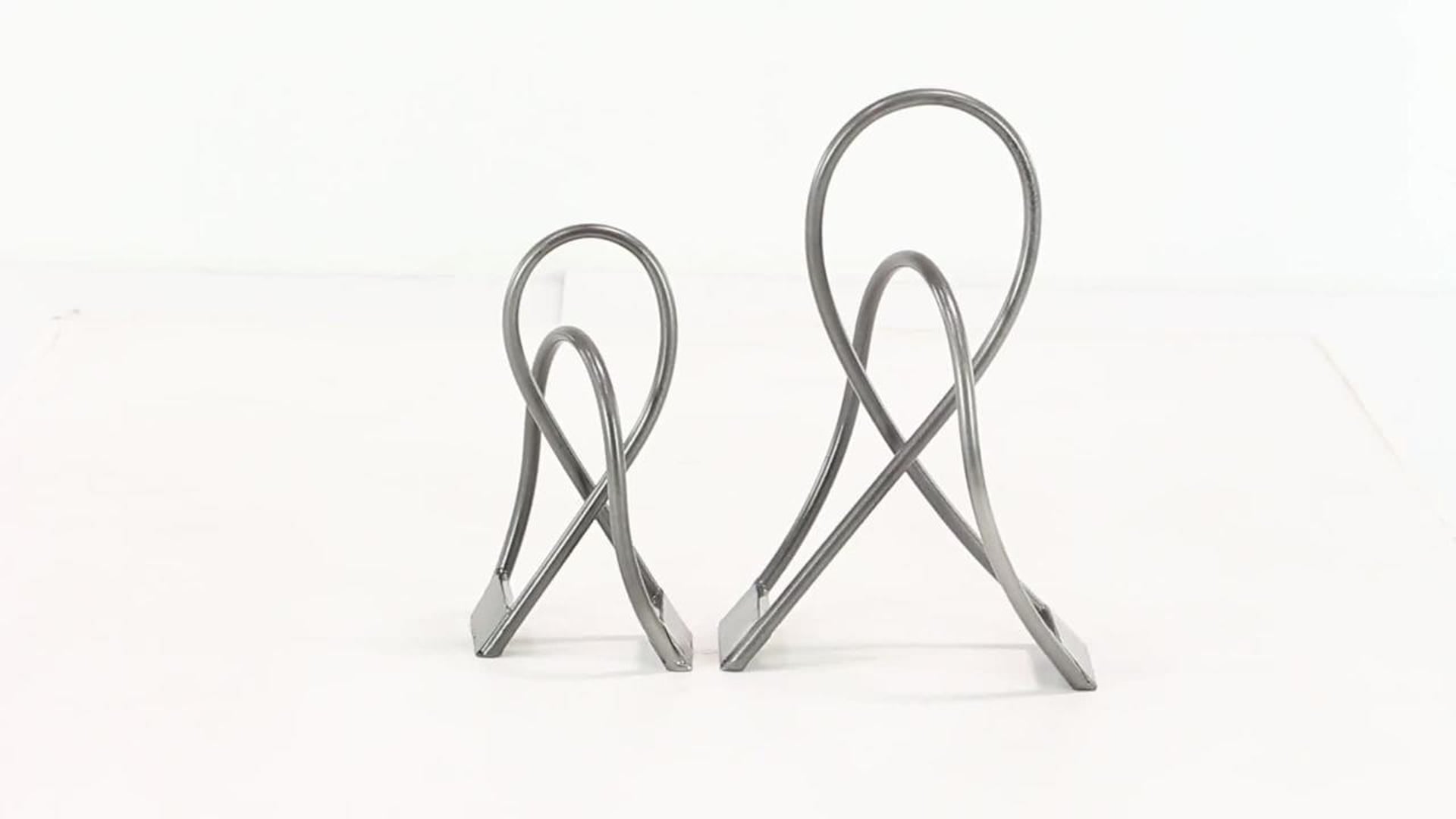 GwG Outlet Metal Silver Sculpture Set of 2, 12  , 16
