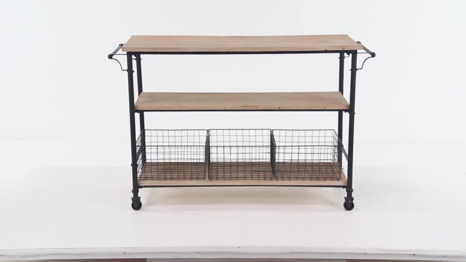 Industrial Brown Wood Storage Unit 50203 Industrial Bar Carts by