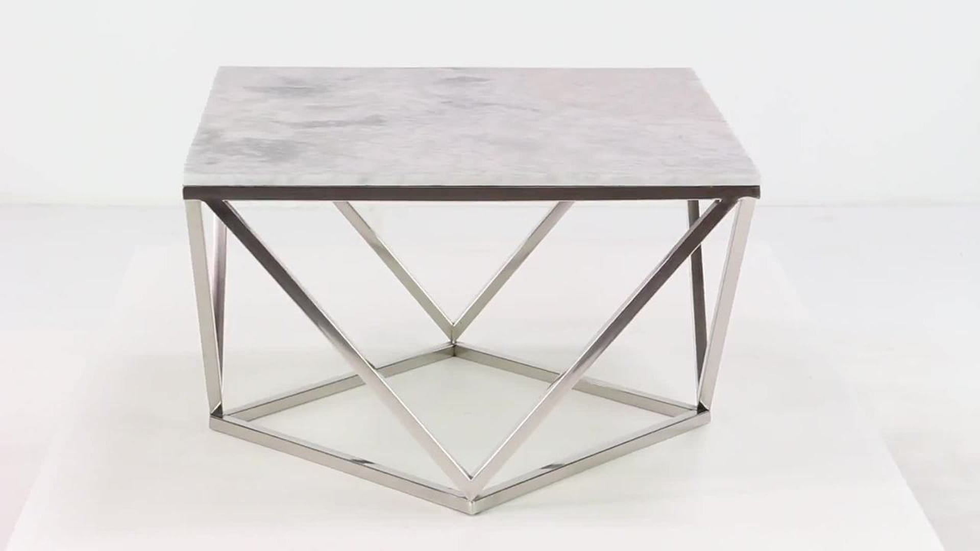 Modern White Ceramic Accent Table 57343, 29" x 29" x 18" Contemporary