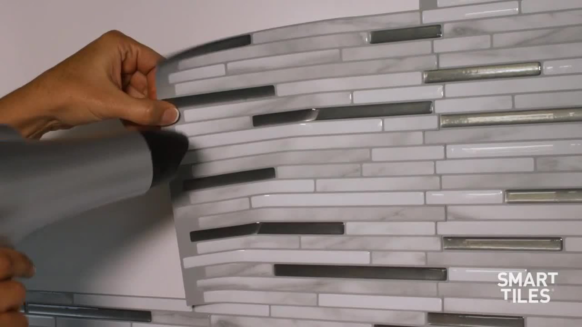 11.56"x8.38" Metro Grigio Peel and Stick 3D Gel-O Wall Tiles Mosaik, Set of 4
