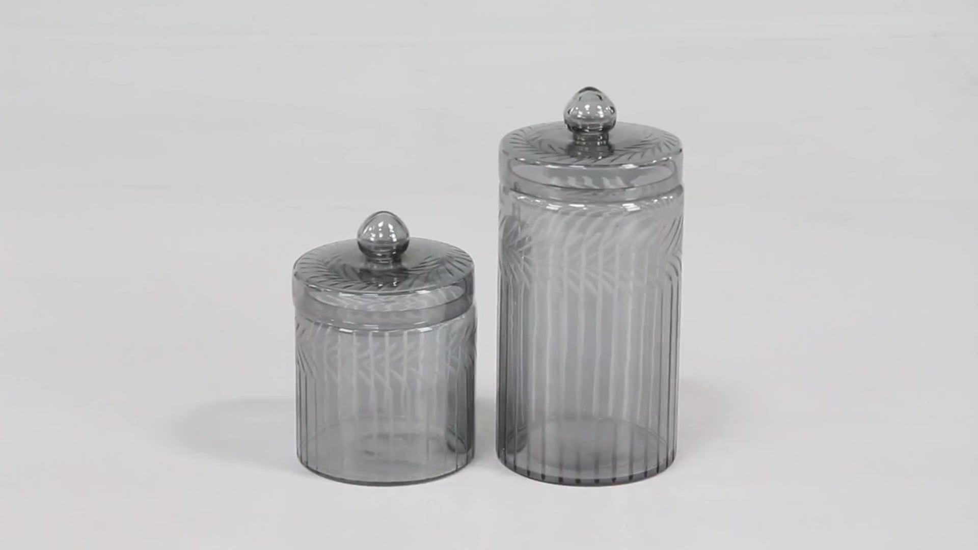 Glam Gray Glass Decorative Jars Set 24692