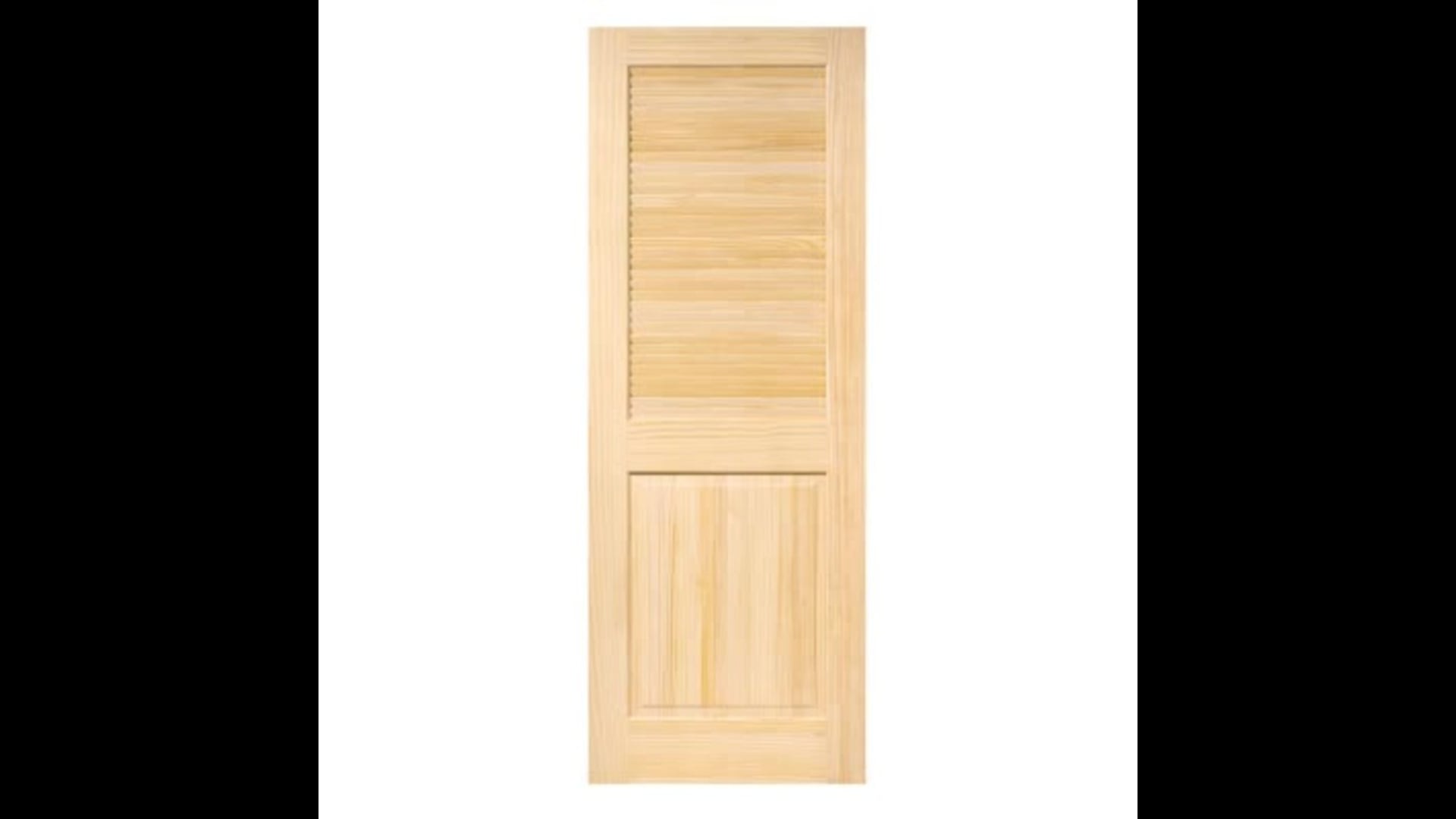 Interior Door Louvered Panel, Unfinished Wood, Solid Core, 80"x30"x1.375"