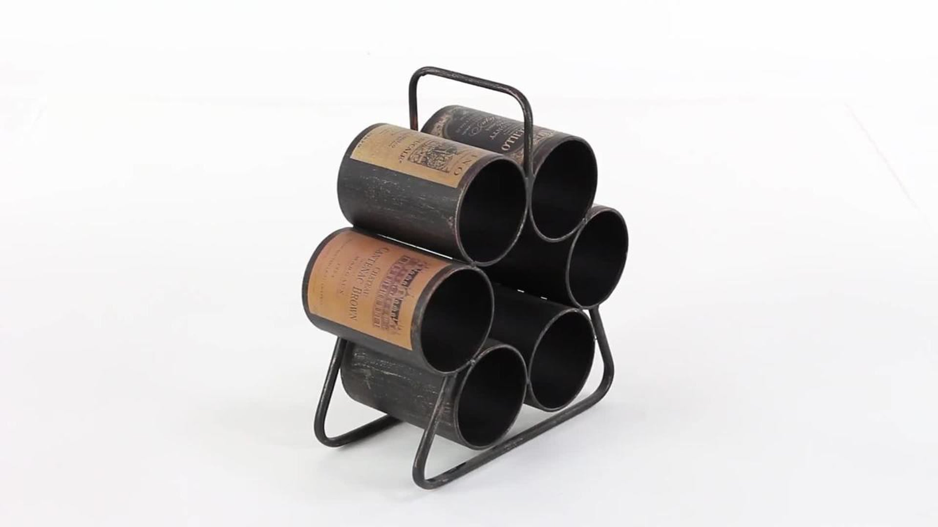 Industrial Black Metal Wine Rack 34885, 12" x 6" x 14" Industrial