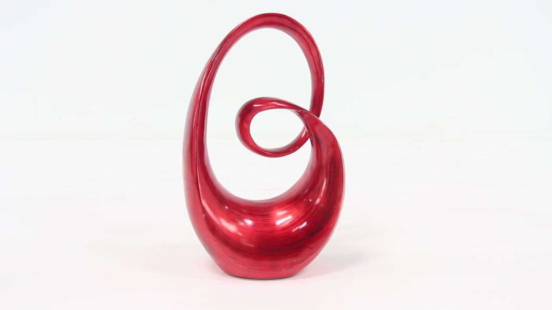 Contemporary Red Polystone Sculpture 50104