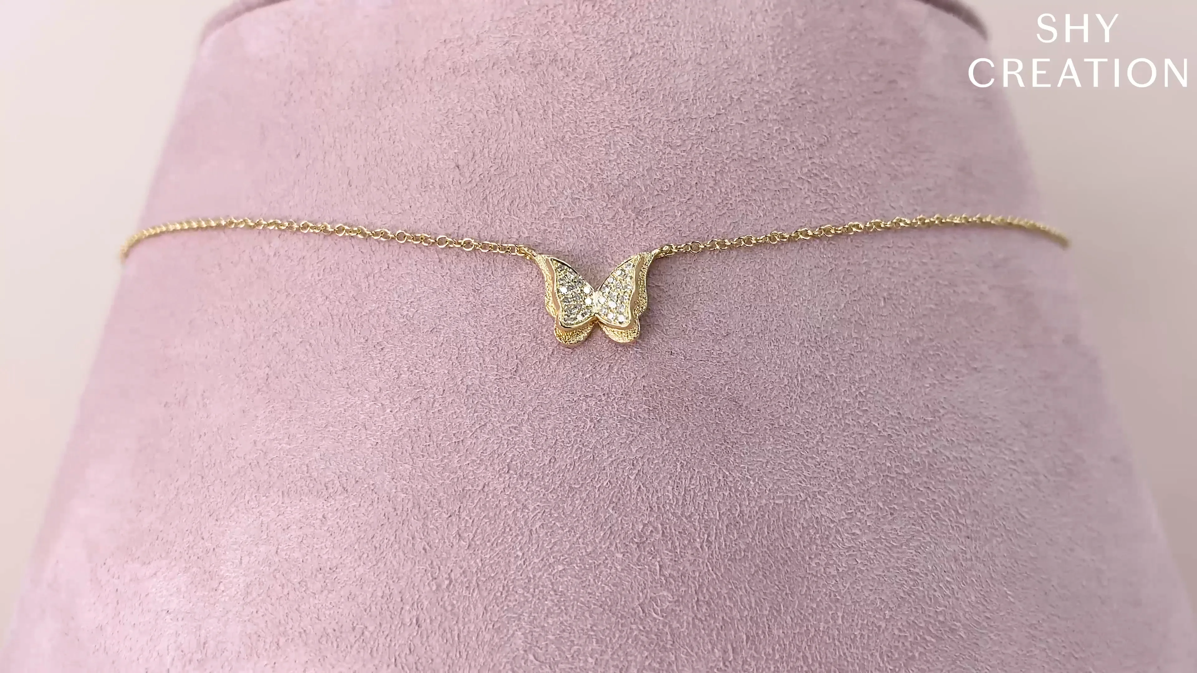 Y♡ 0.06CT DIAMOND BUTTERFLY NECKLACE – Shy Creation