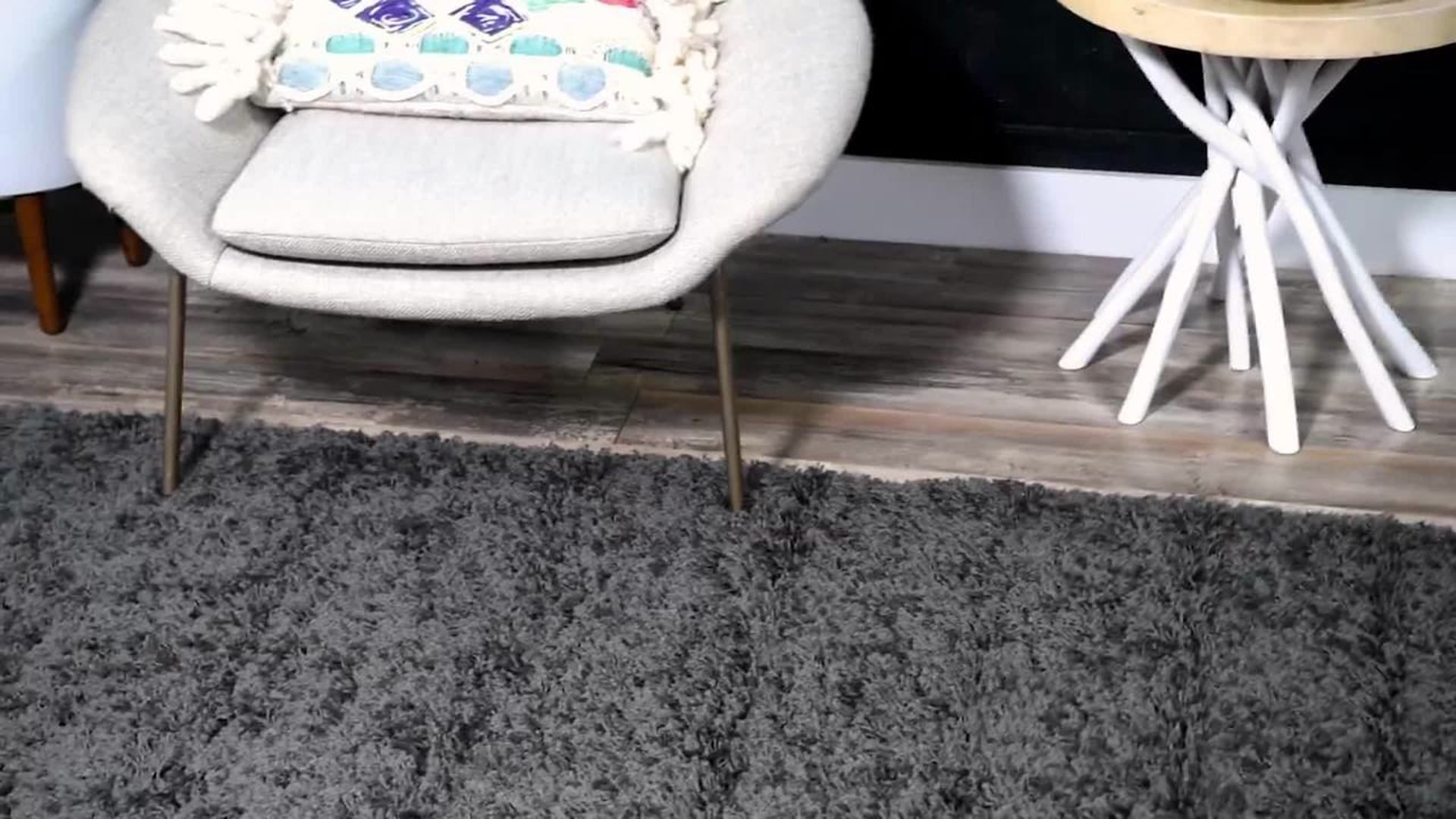 Unique Loom Graphite Gray Solid Shag 2'x6'5" Runner Rug