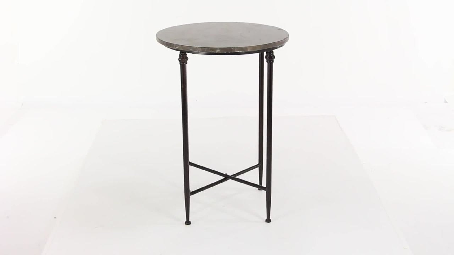 Traditional Black Metal Accent Table 53804, 18" x 18" x 26