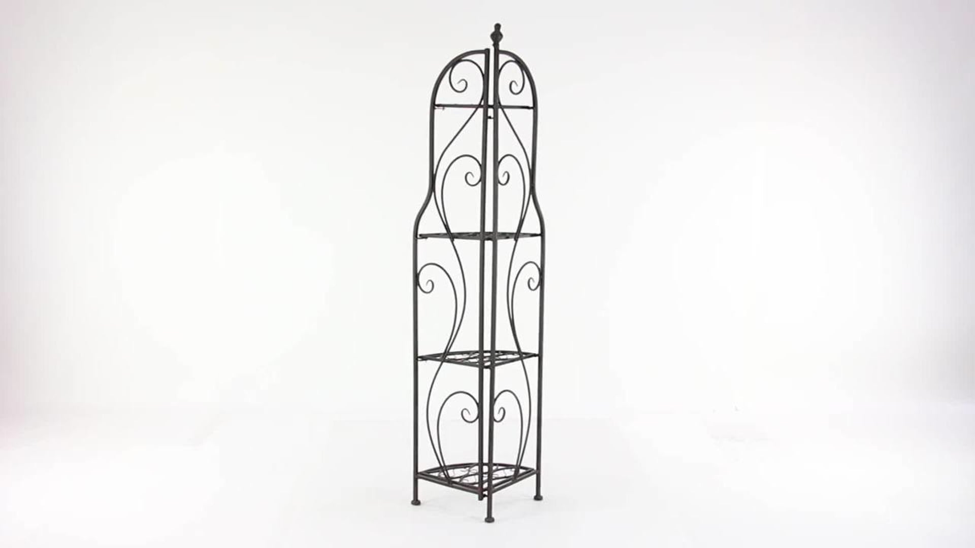 Traditional Black Metal Bakers Rack 63377 Mediterranean Baker's