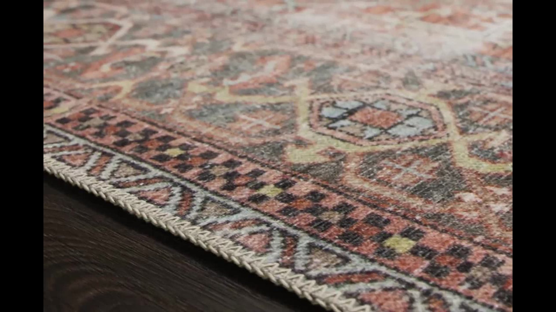 Terracotta, Sky Printed Polyester Loren Area Rug by Loloi, 1'6"x1'6