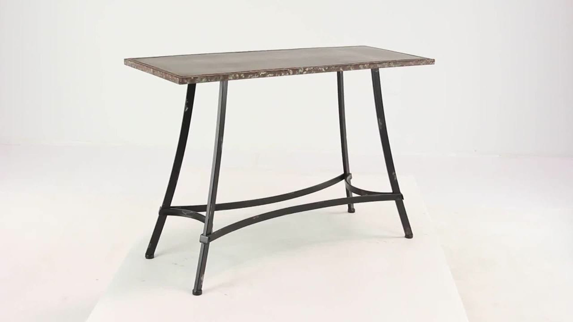 Farmhouse Brown Metal Console Table 84253 Industrial Console Tables