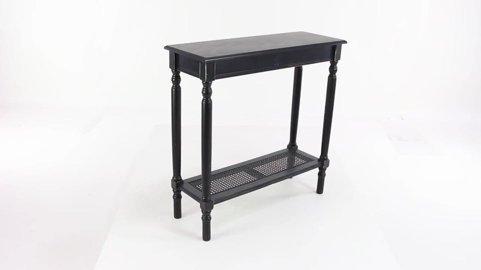 Traditional Black Wood Console Table 96381 Tropical Console Tables