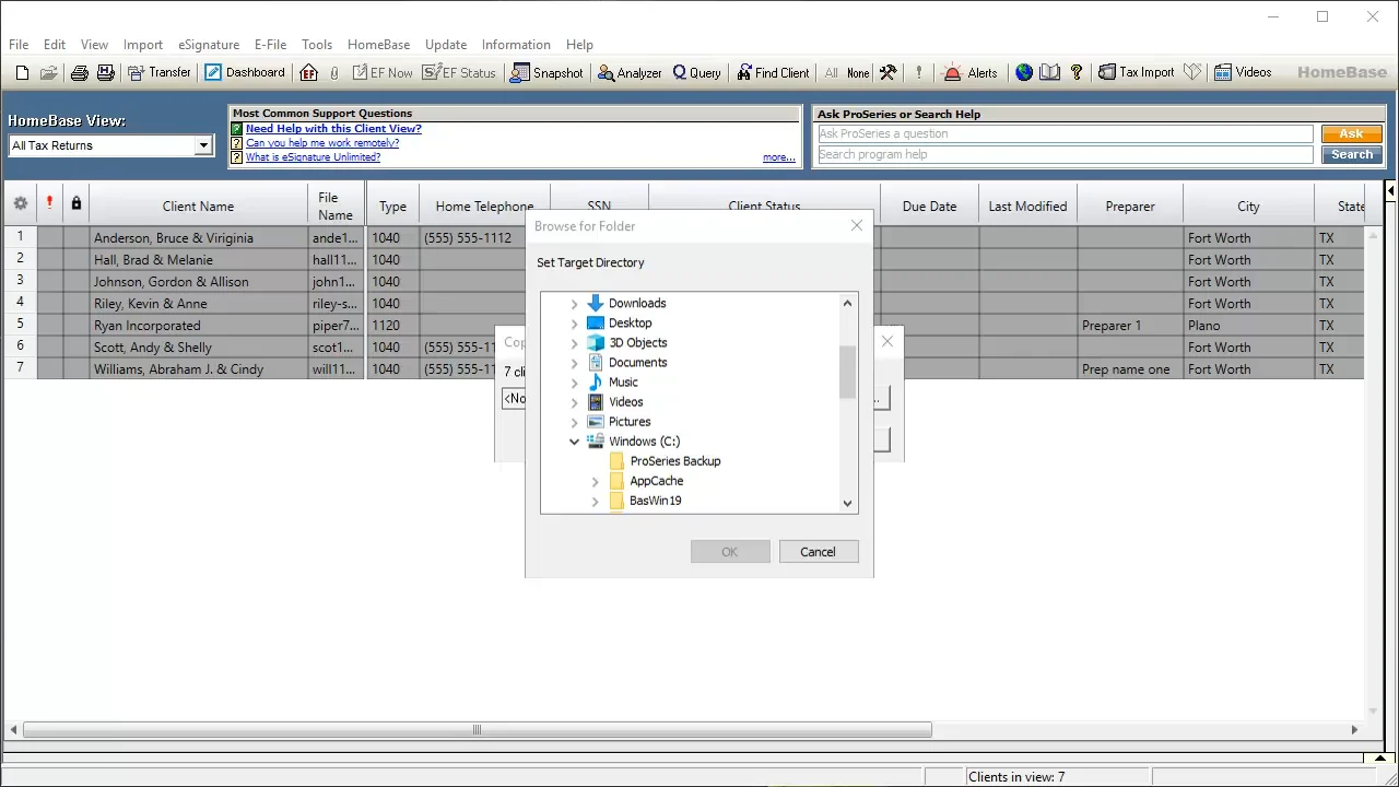 Intuit - ProSeries Tax Software - How to Backup Client Files