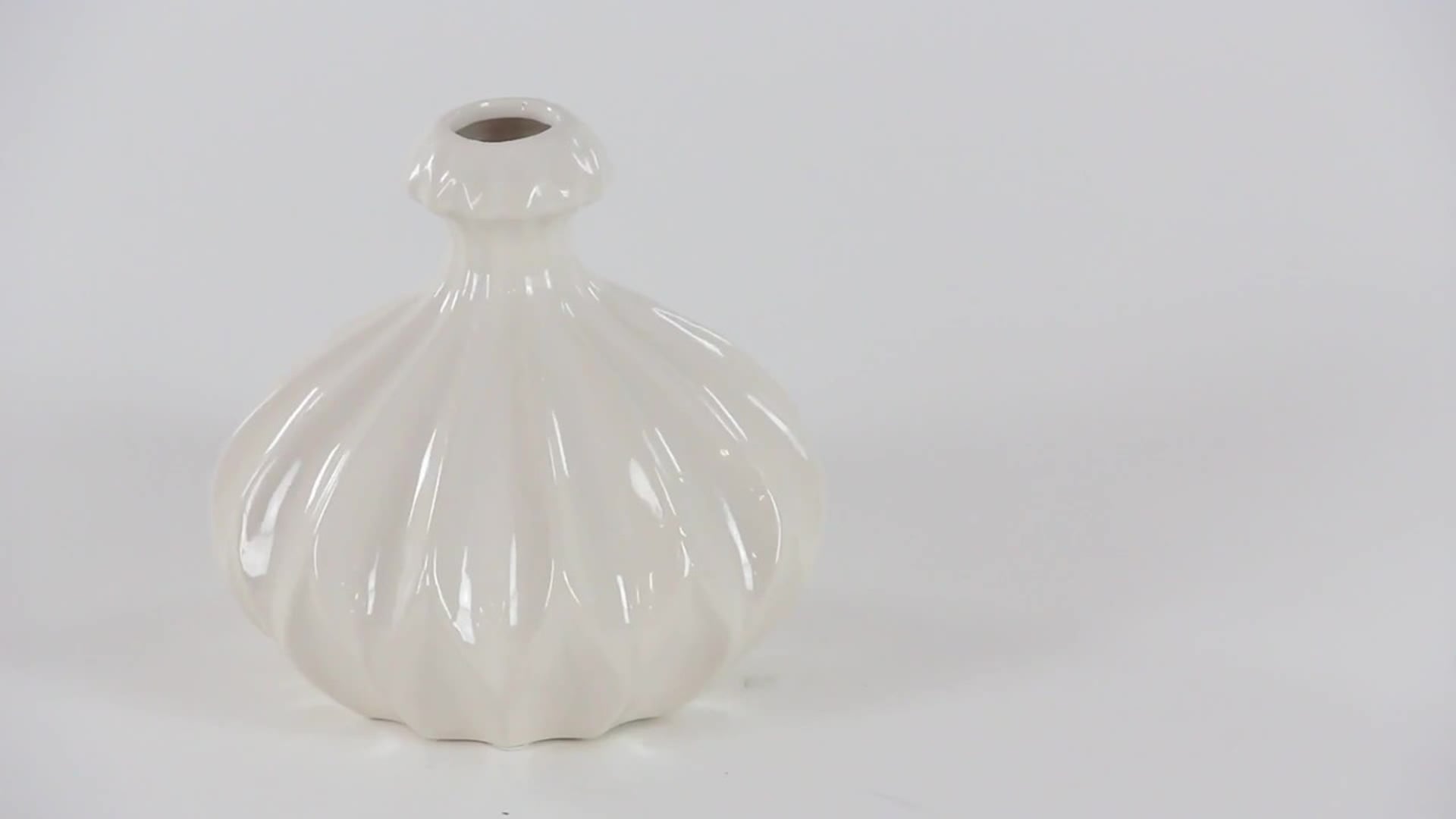 Set of 3 Gold Stoneware Glam Vase, 6" x 6" Transitional Vases by Brimfield & May Houzz