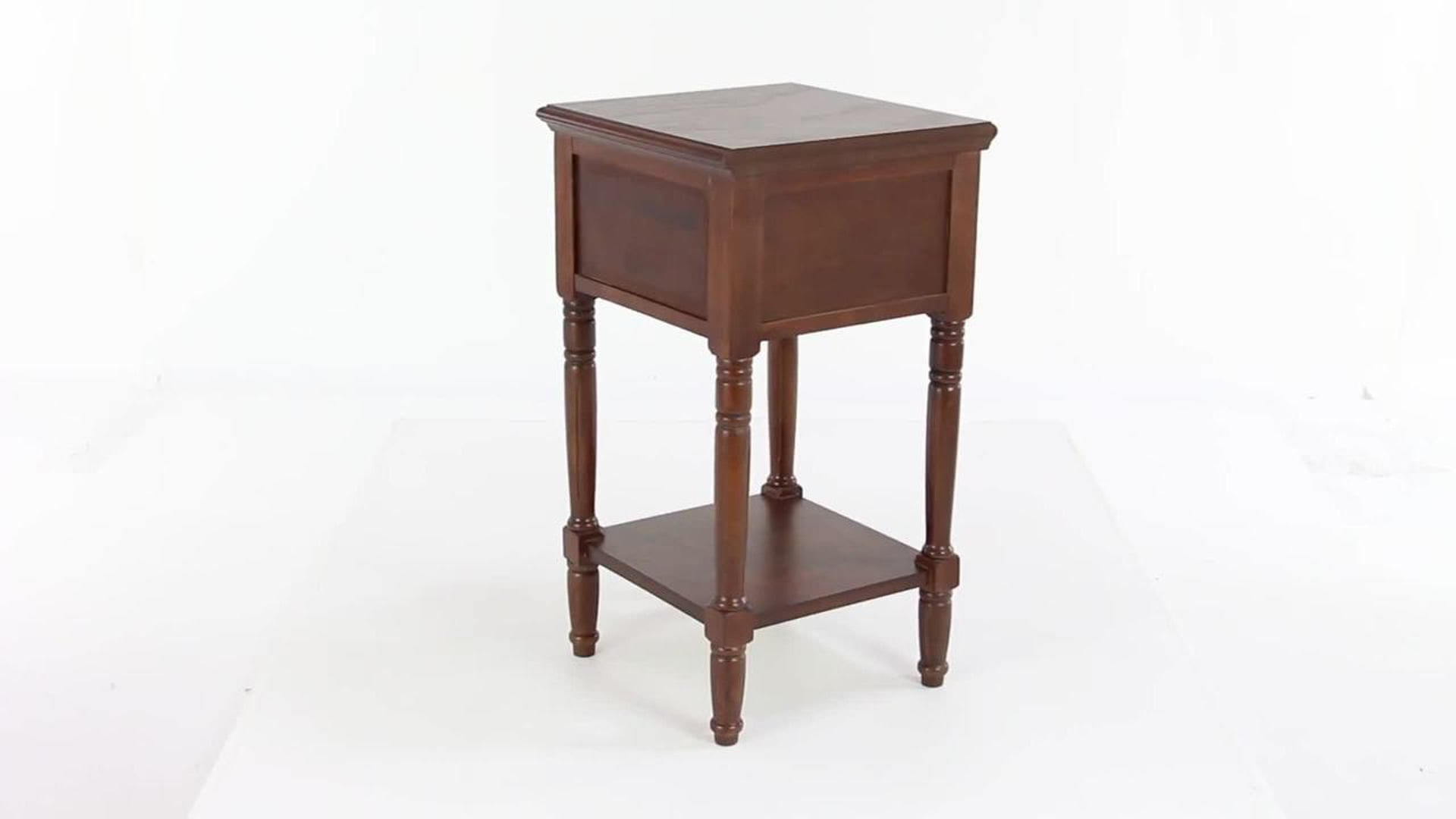 Traditional Brown Wood Accent Table 96193, 16" x 16" x 29