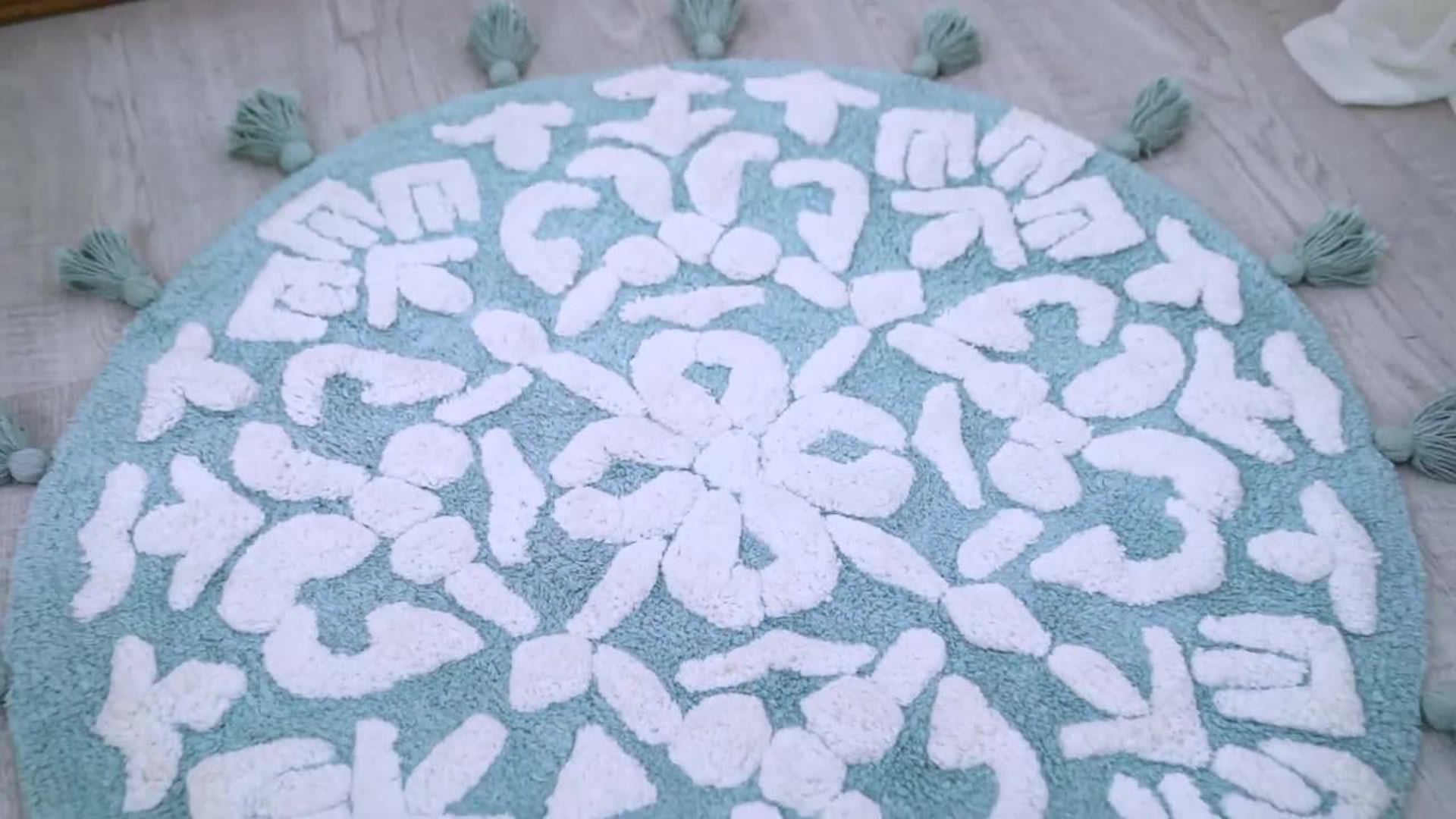 Cambridge Round Tufted Bath Mat With Tassels Contemporary Bath Mats