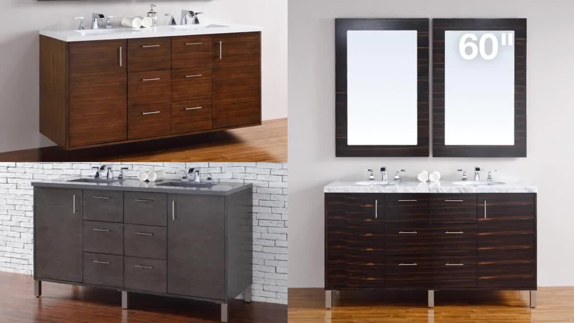 Metropolitan 72" Double Vanity, American Walnut - Contemporary ...