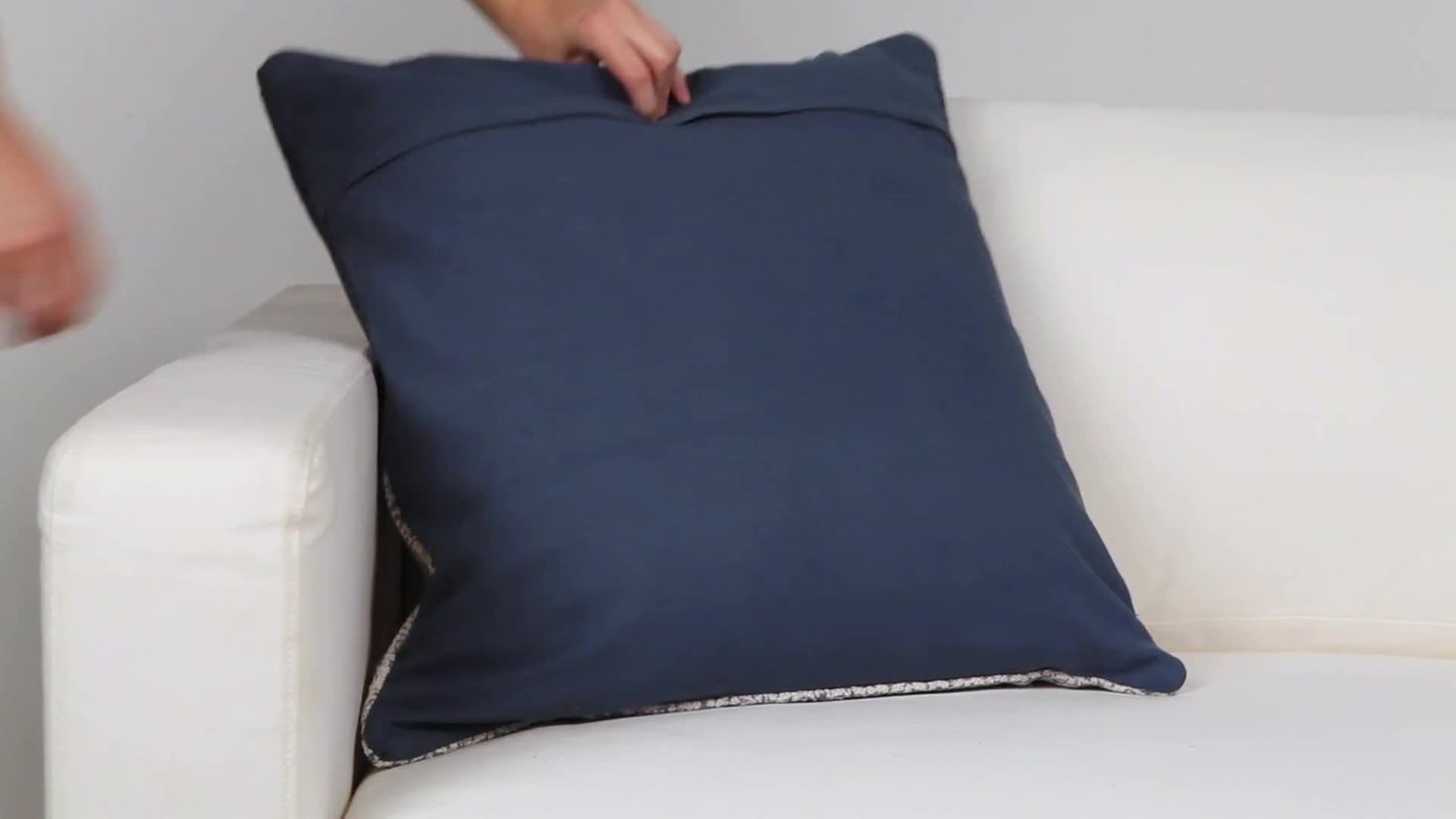 Lola Pillow, Blue and Cream, Cover Only, 20"