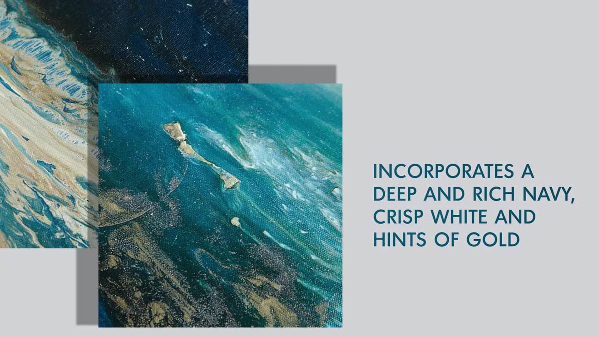 INK+IVY 3Piece Rolling Waves Gel Coated Canvas Set Contemporary