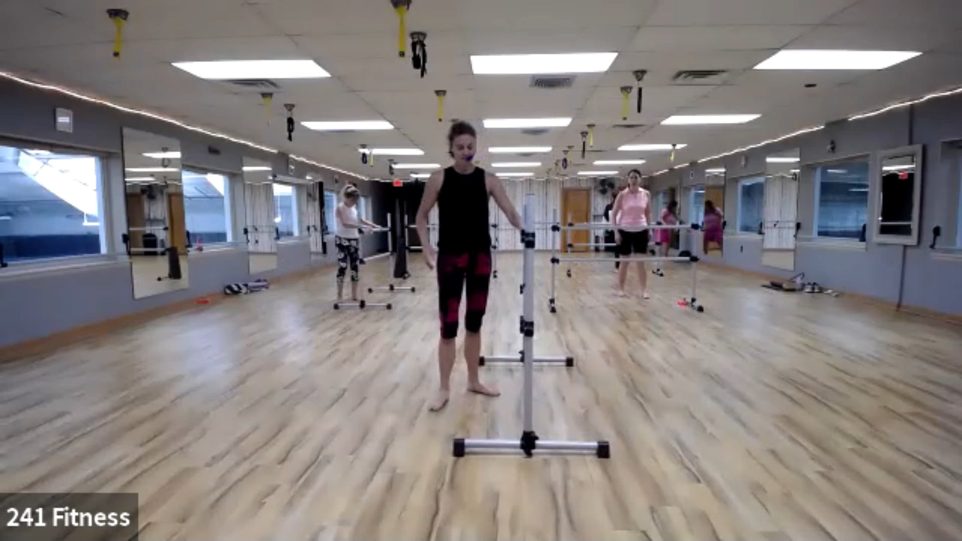 7/23/21 - Lydia's short Barre - chair, mat + light weights
