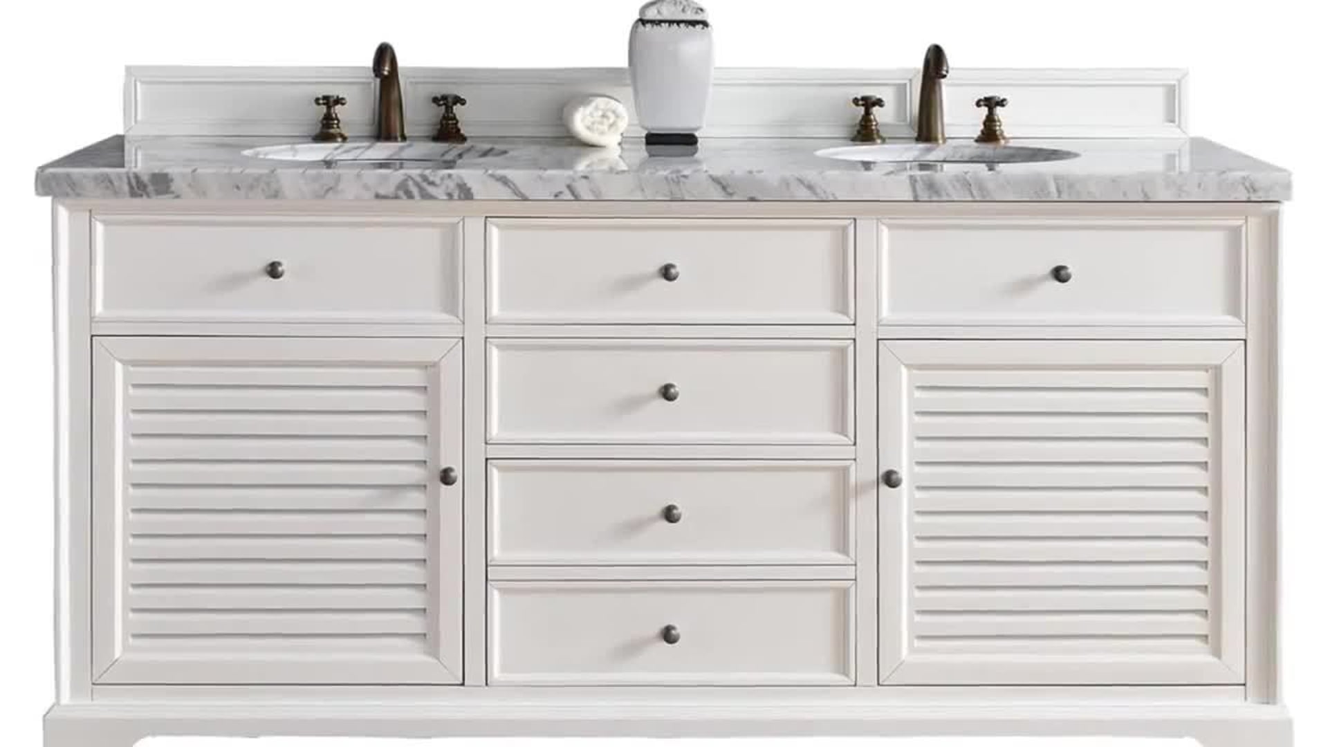 Savannah 72" Double Vanity Driftwood Farmhouse Bathroom