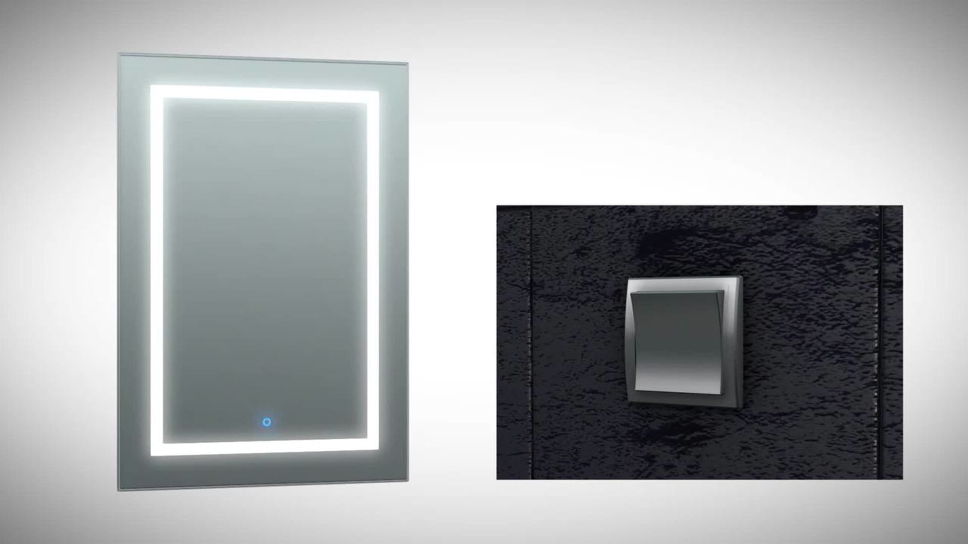 LED Lighted Bathroom Mirror With Defogger and Dimmer, 24"x30"