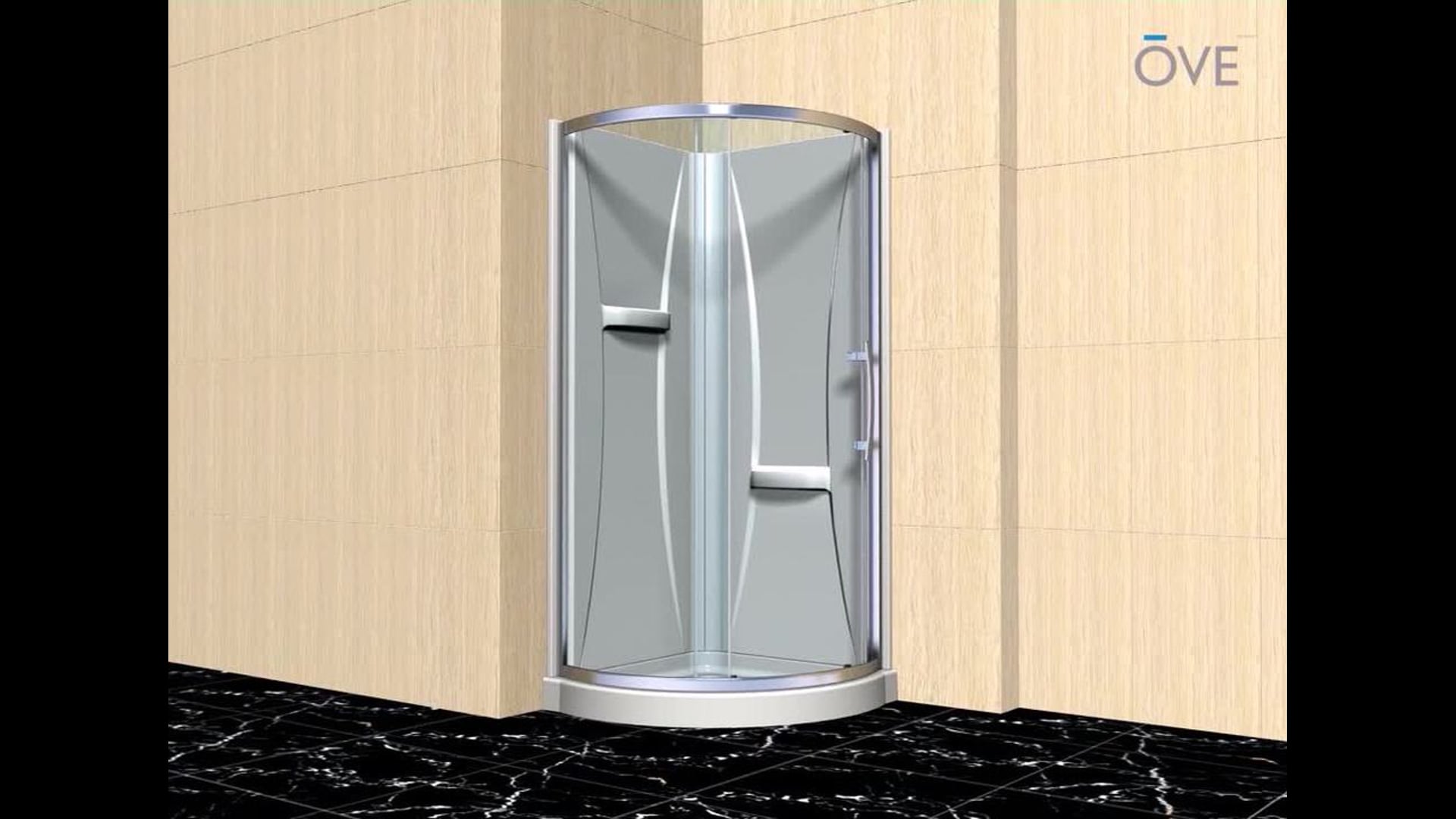 Ove Decors Breeze Shower Kit, Frosted Glass Walls and Base, 32