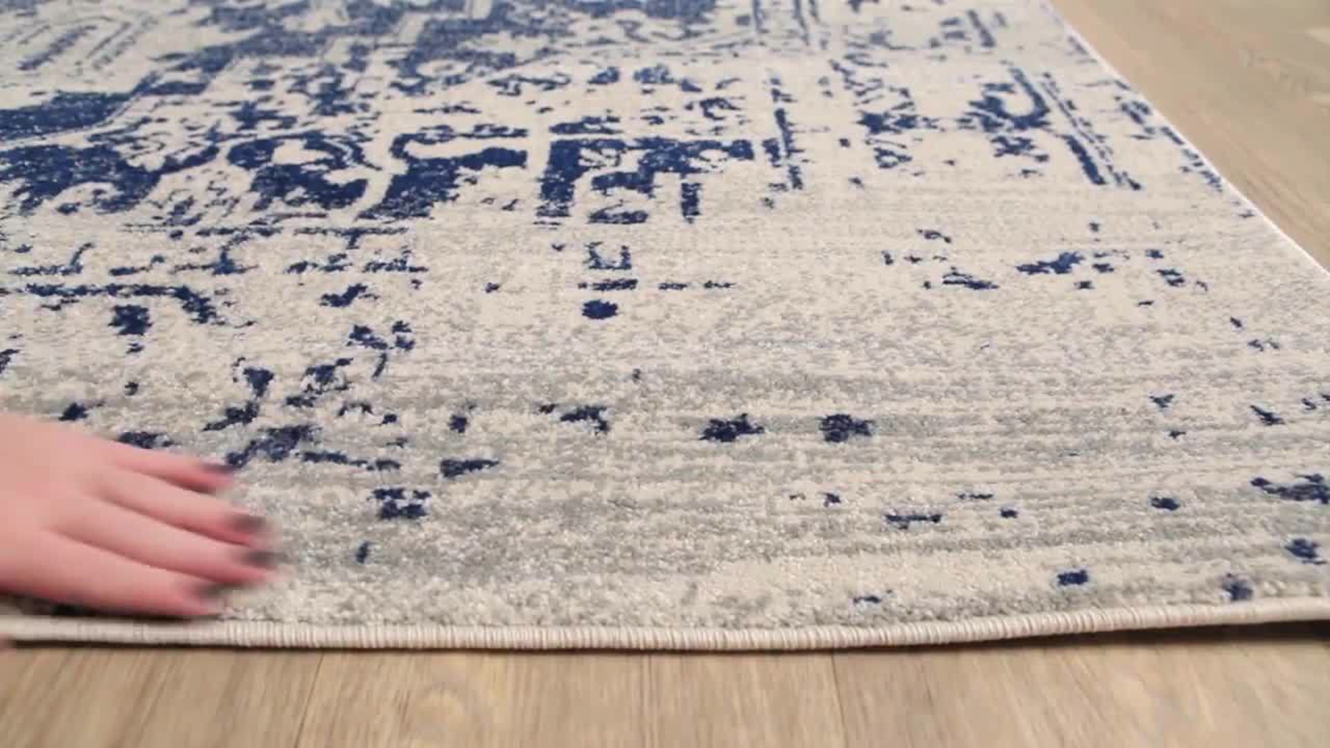 Harput Traditional Dark Blue, Light Gray Area Rug, 2'x3' - Contemporary ...