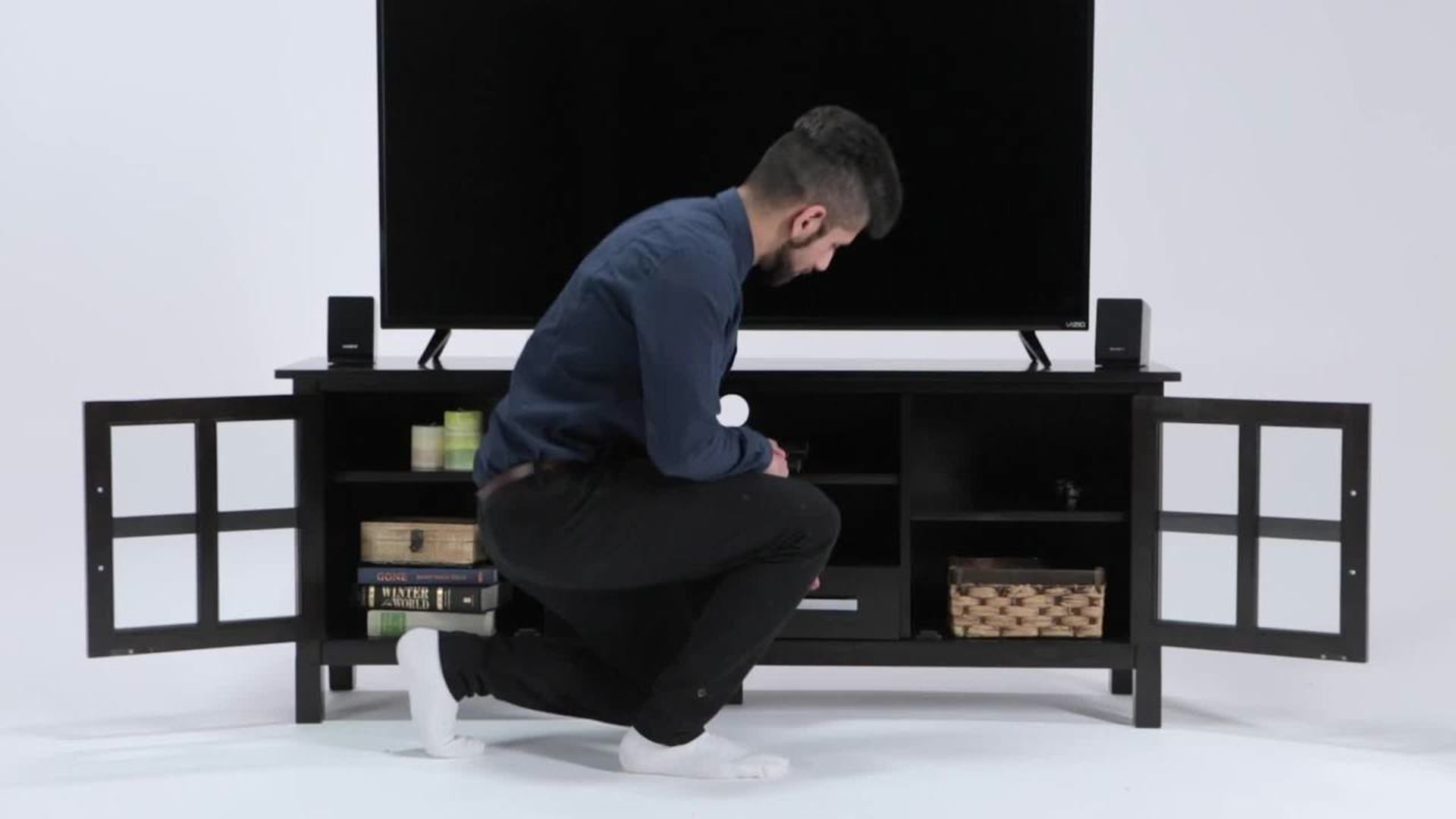 Kitchener 60 inch Wide TV Media Stand Transitional Entertainment