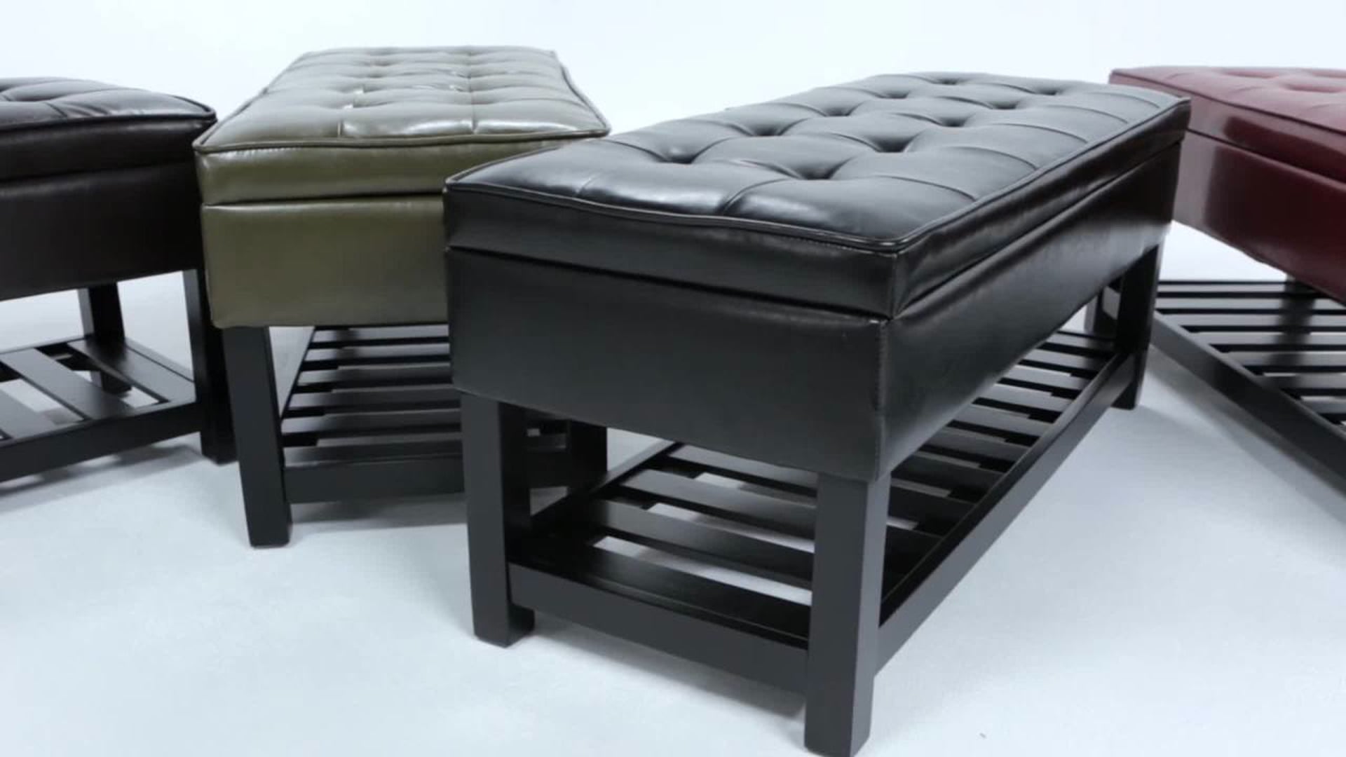Cosmopolitan Storage Ottoman Bench With Open Bottom Transitional
