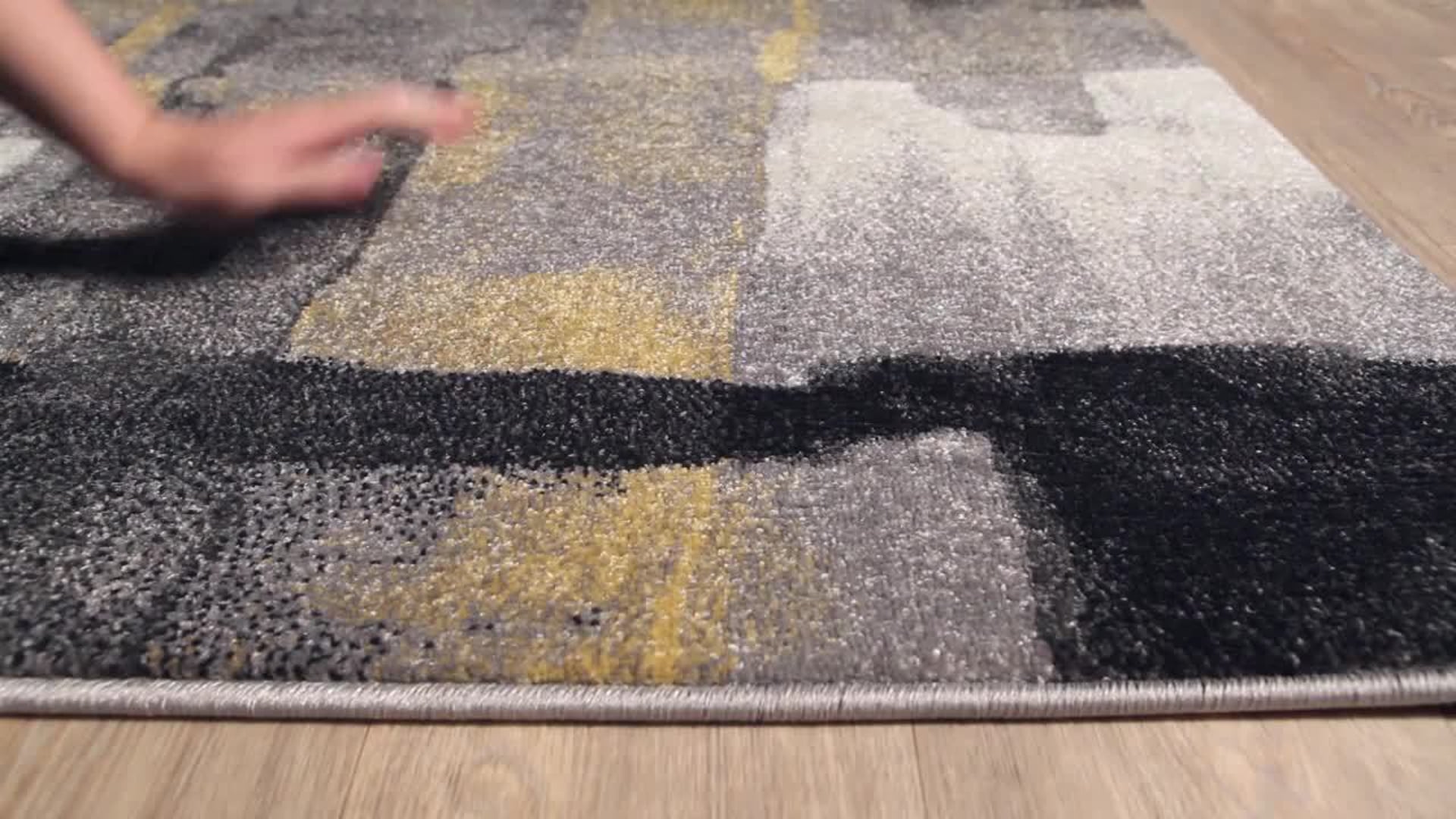 Pepin Modern Black, Medium Gray Area Rug, 7'11"x10' Contemporary