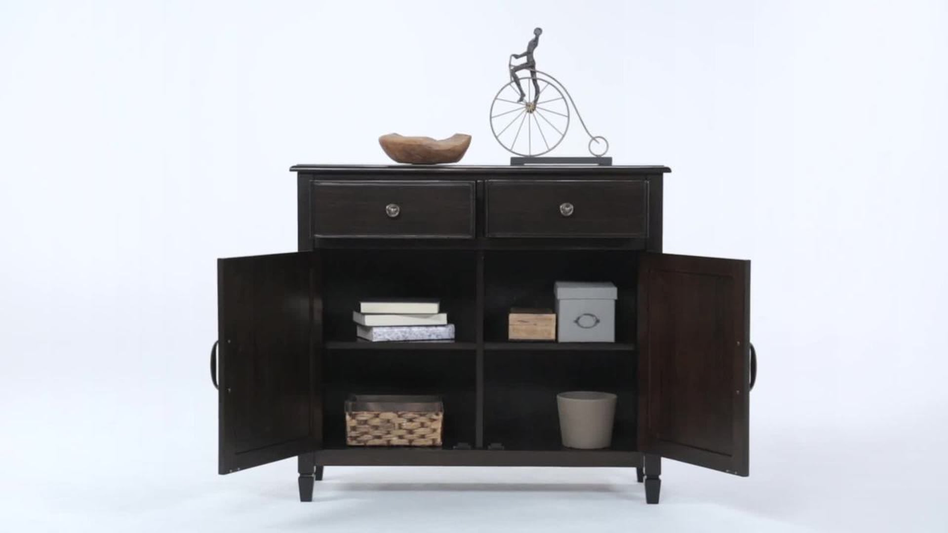 Connaught 40" W Solid Wood Entryway Storage in Dark Chestnut