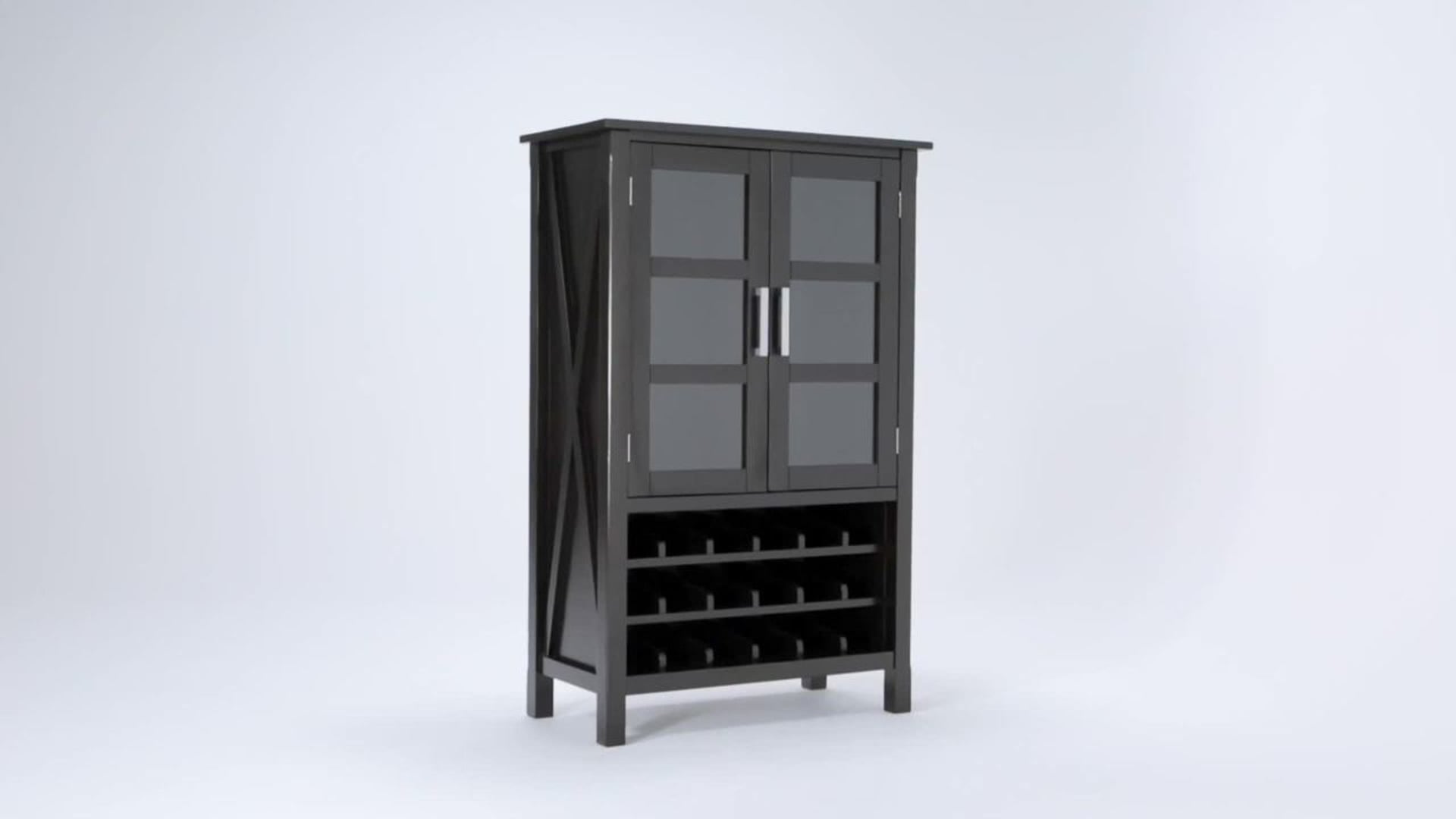 Kitchener Solid Wood High Storage Wine Rack Transitional Wine And