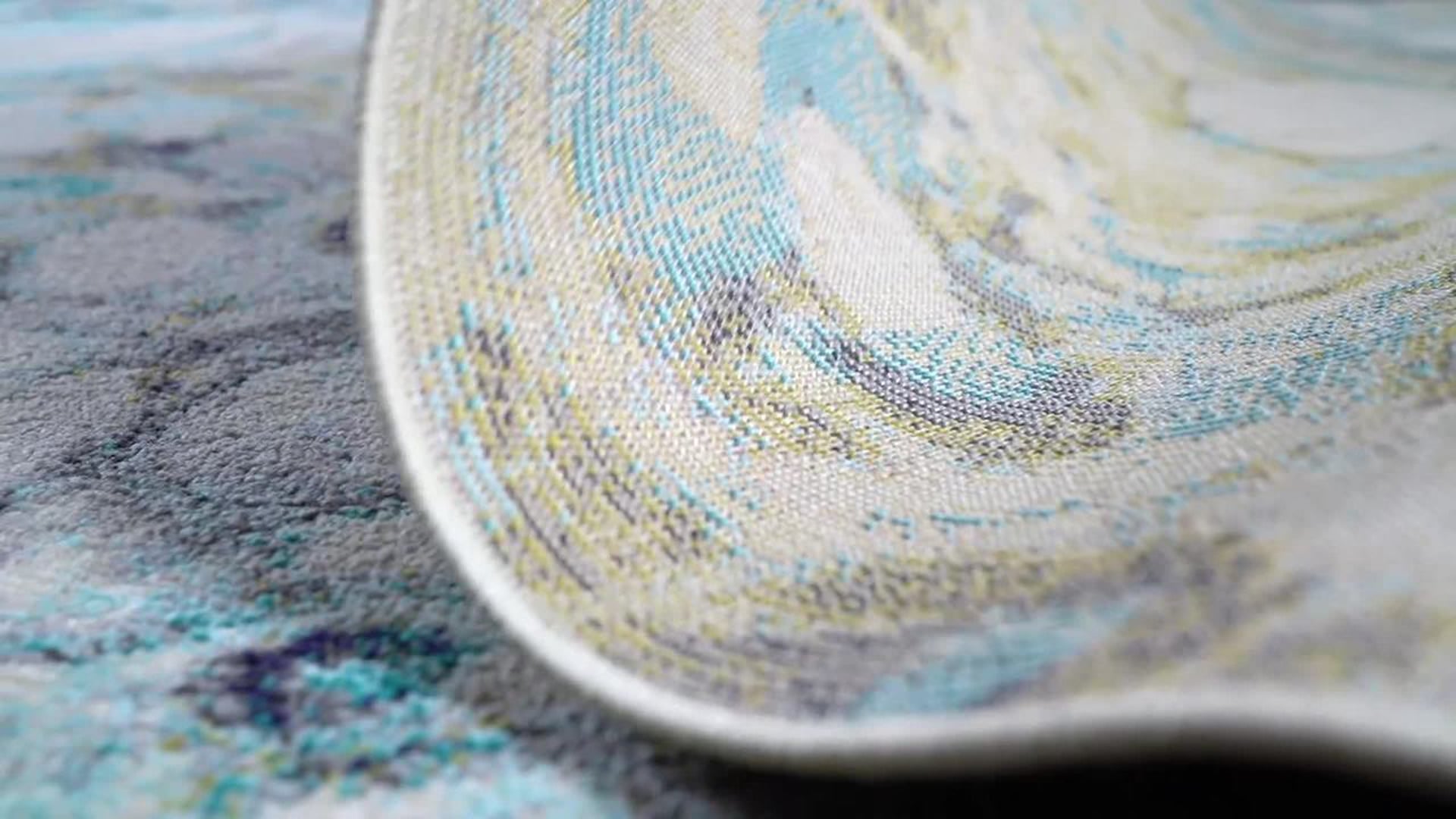 Pebble Navy and Gray Marbled Abstract Dark Gray/Blue Rug, 8'x10