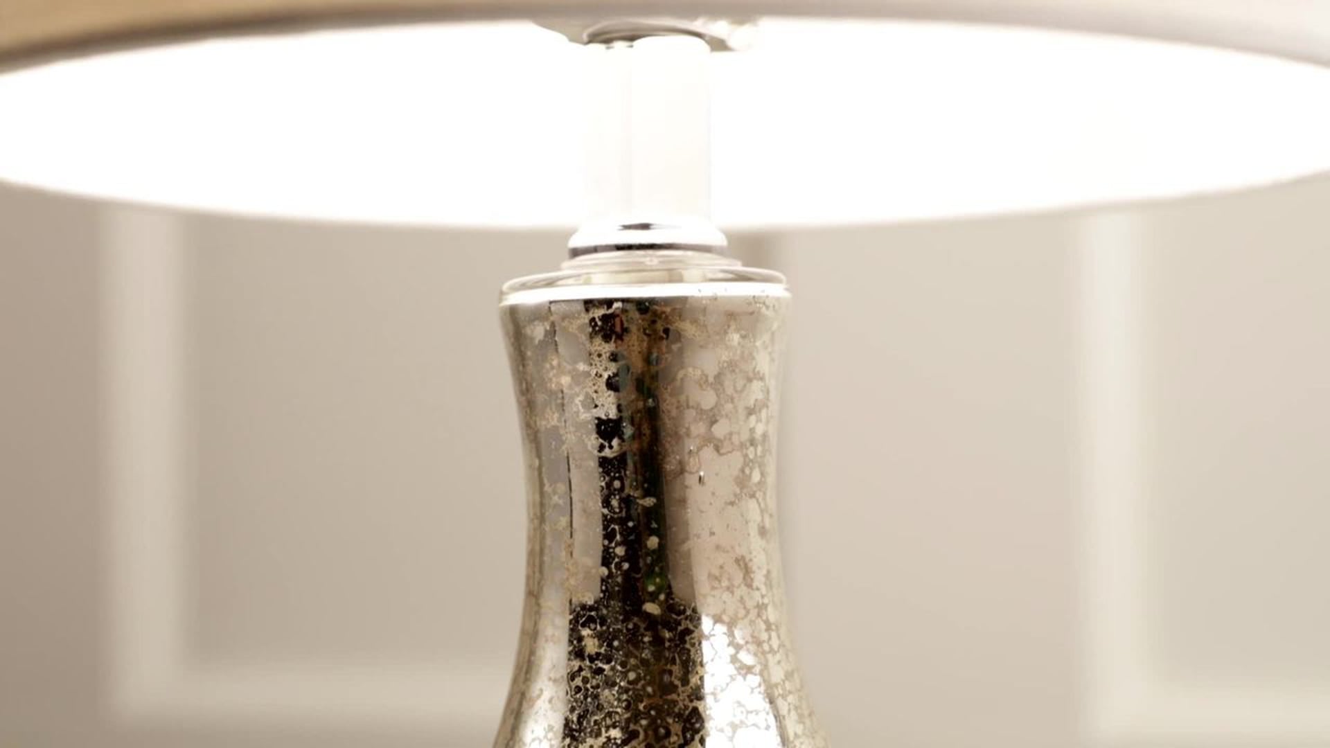 Colette 20" Mini Glass Table Lamp, Silver, Single