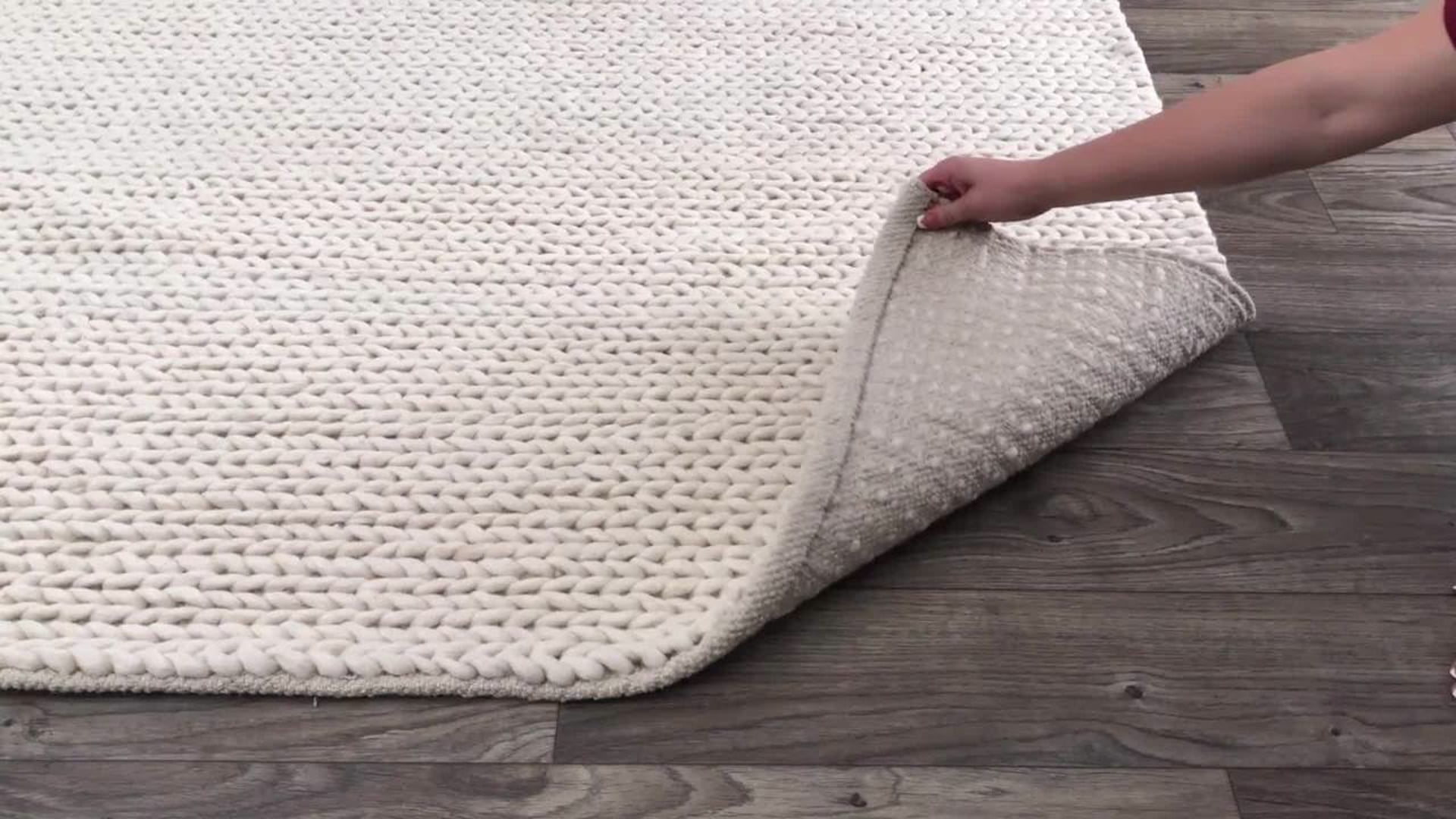 nuLOOM Braided Wool Hand Woven Chunky Cable Rug, Off White, 8'x10'