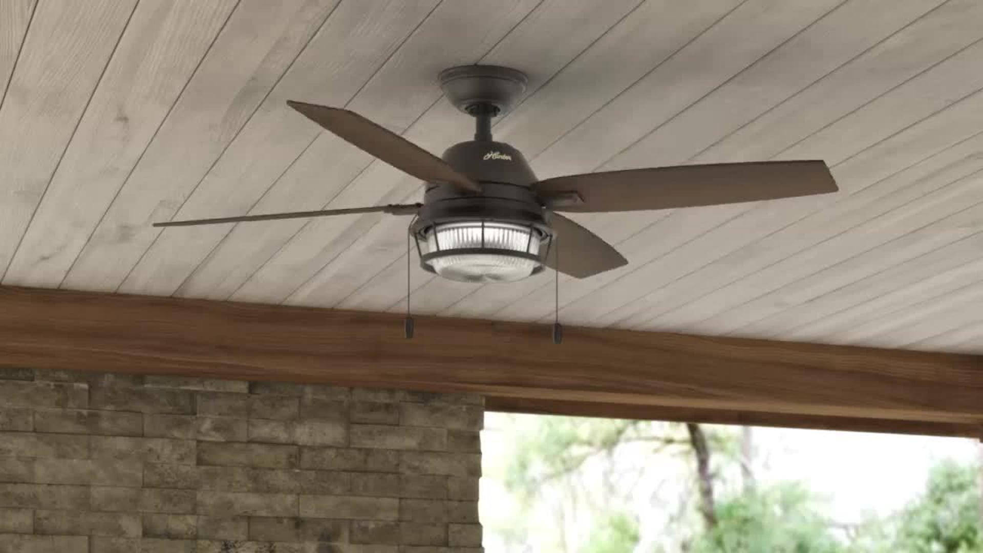 Hunter Fan Company 52" Ocala Ceiling Fan With Light, 52" Beach Style