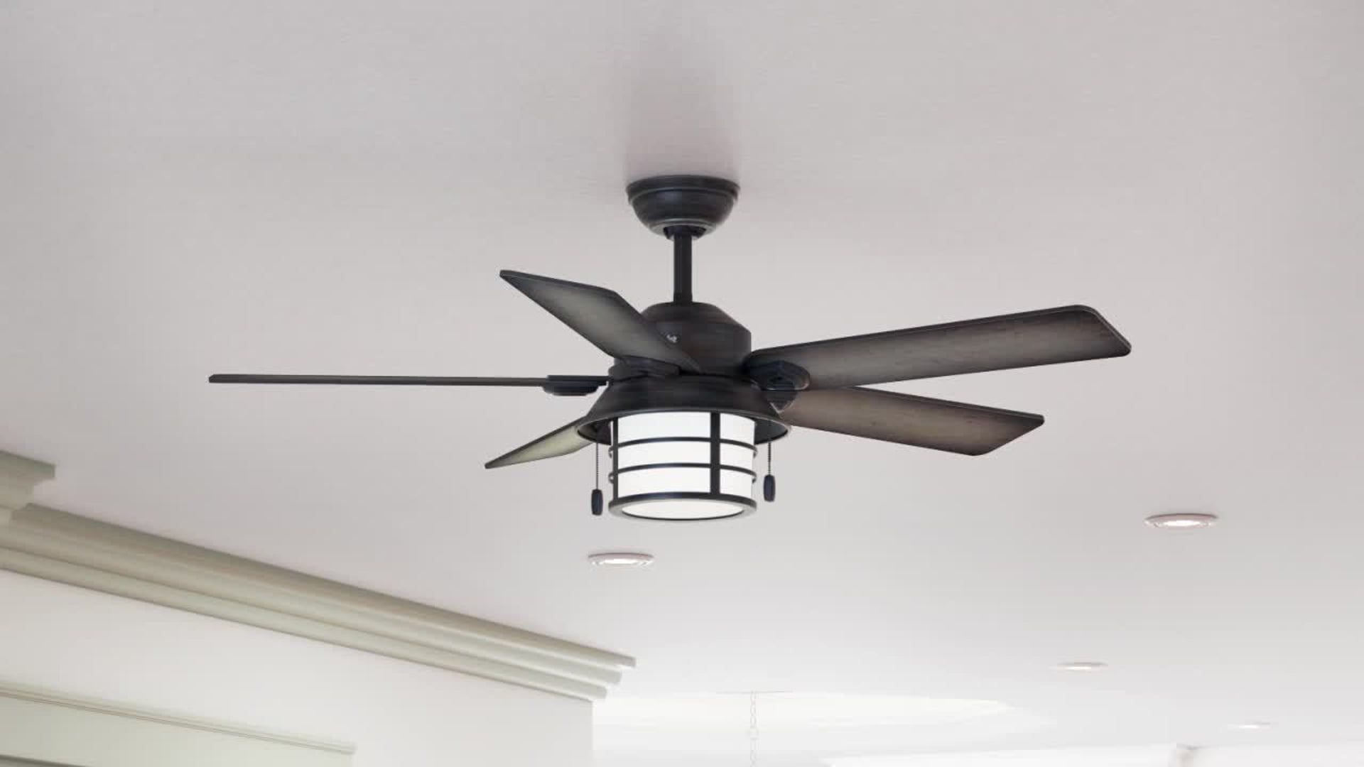 Hunter Fan Company 54" Key Biscayne Weathered Zinc Ceiling Fan With
