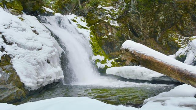 Canadian Waterfalls in Winter - Chase Creek Falls, British Columbia, Canada