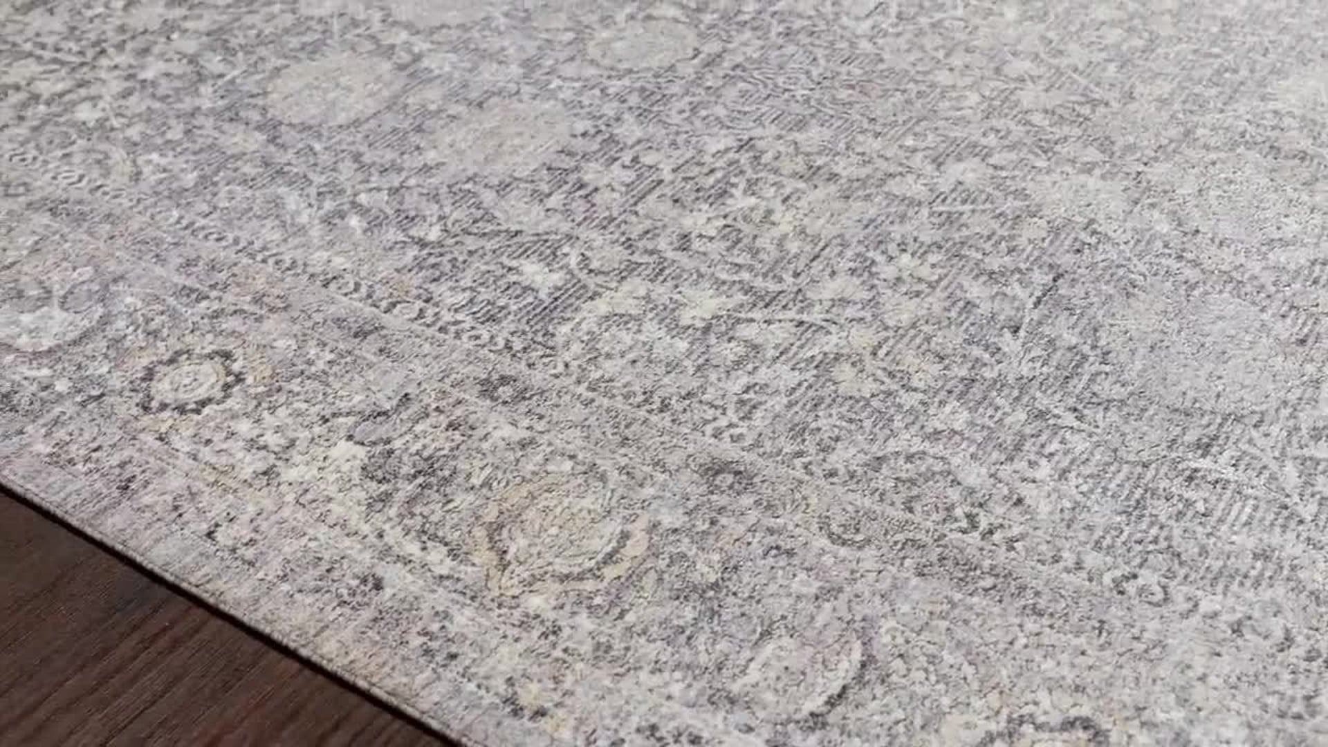 Viscose Acrylic Gemma Area Rug by Loloi, Charcoal/Sand, 1'6"x1'6" Sample Traditional