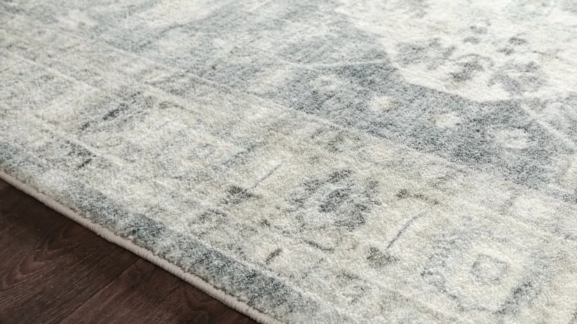 Loloi II Rosette Denim / Fog Plush Area Rug, 2'2" X 5' Mediterranean