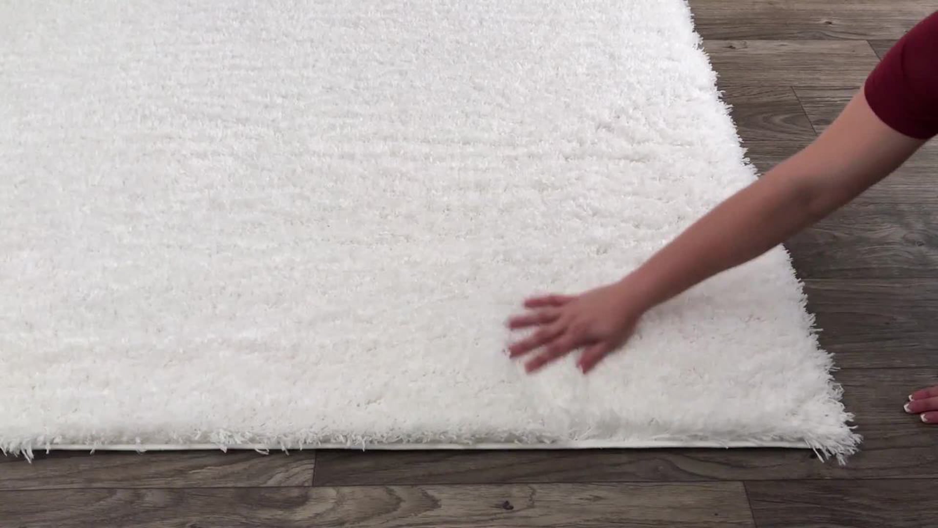 Soft and Plush Cloudy Solid Shag Rug, Snow White, 9'2"x12'