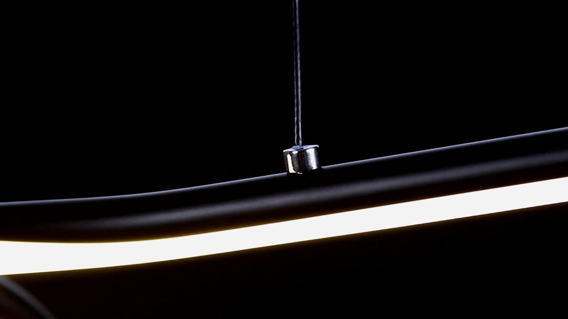 Ali 34.5" Dimmable Adjustable Integrated LED Metal Linear Pendant, Chrome, Black