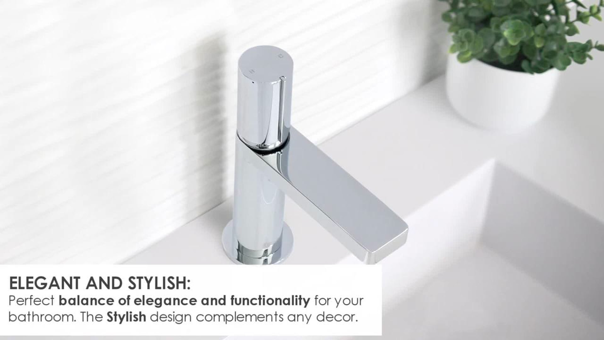 STYLISH Single Handle Modern Bathroom Faucet Sink Faucet, Matte Black Finish
