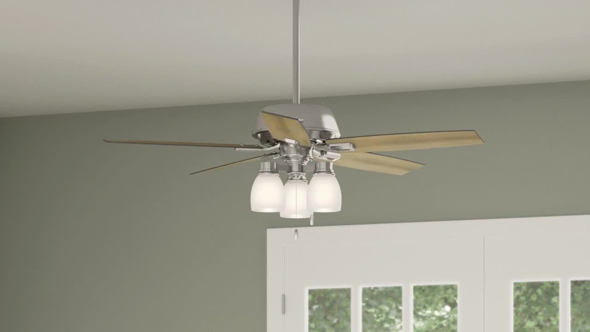 Hunter Fan Company 52" Donegan 3-Light Brushed Nickel Ceiling Fan