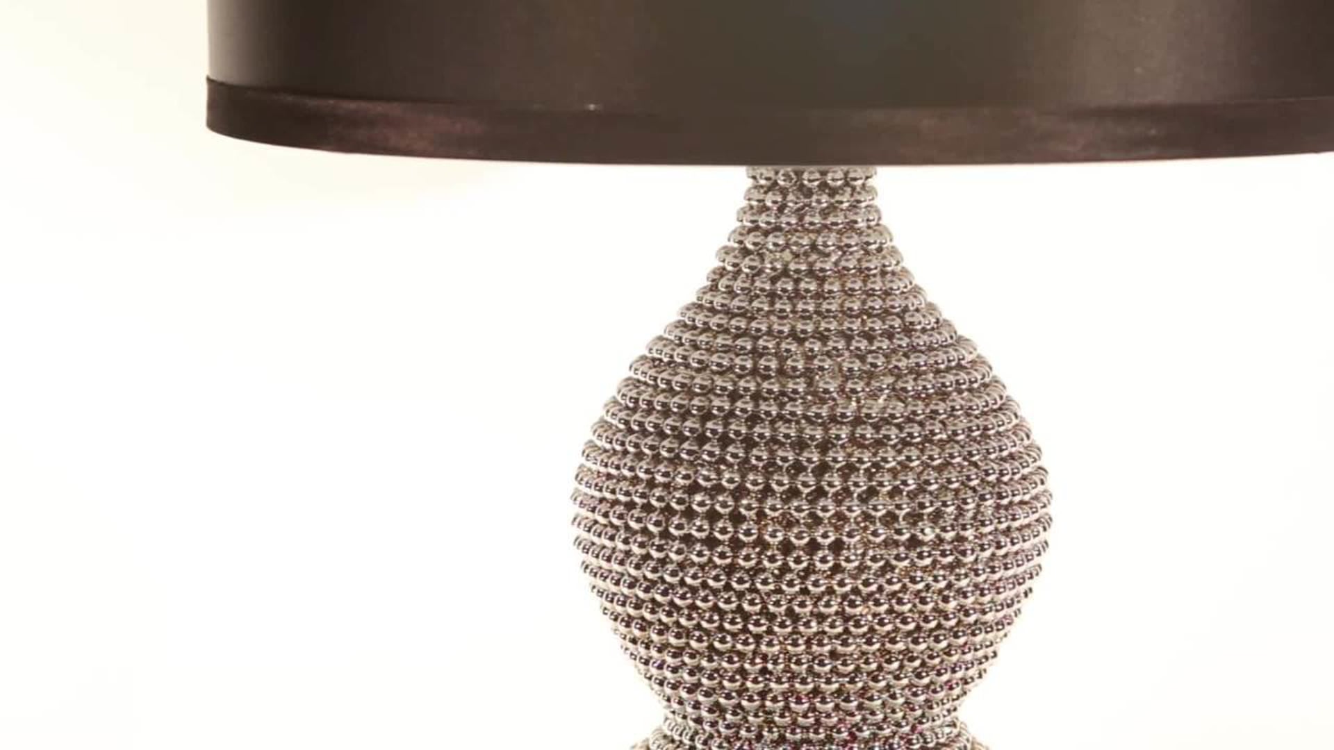Sea Urchin Table Lamps, Set of 2, Silver Beach Style Lamp Sets by