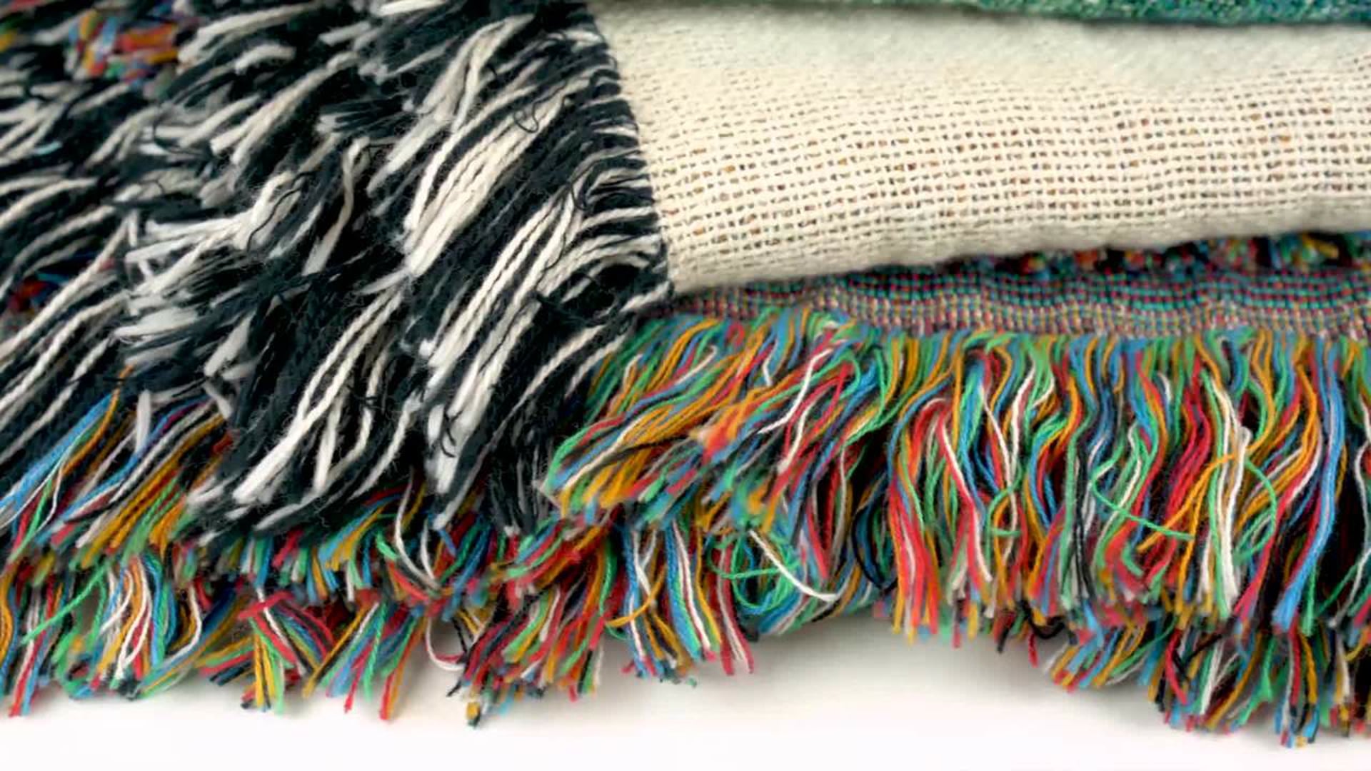 "Neapolitan Tie Dye" Woven Blanket 80"x60"